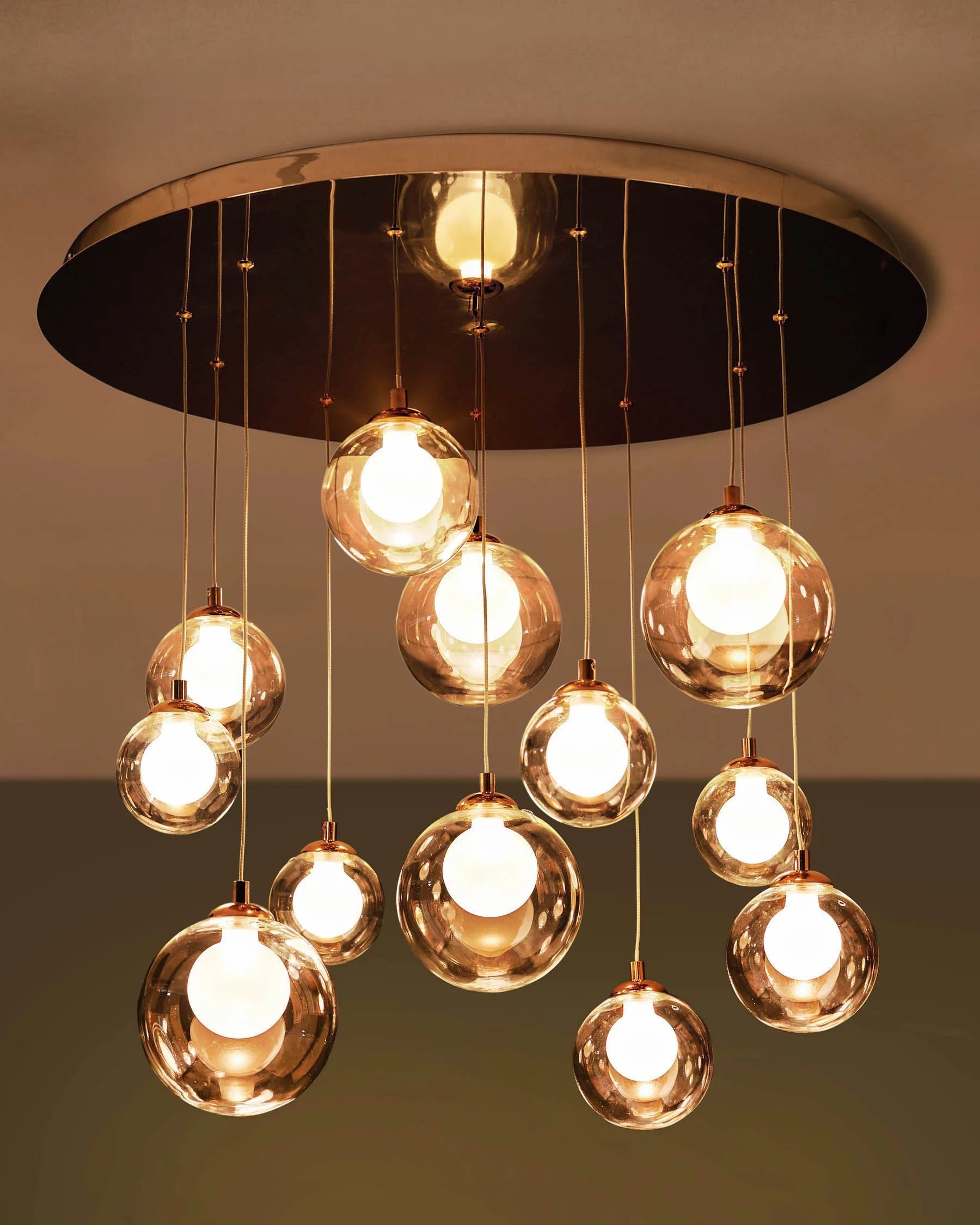 Riley clear glass 12 LED light adjustable drop pendant - Image 2