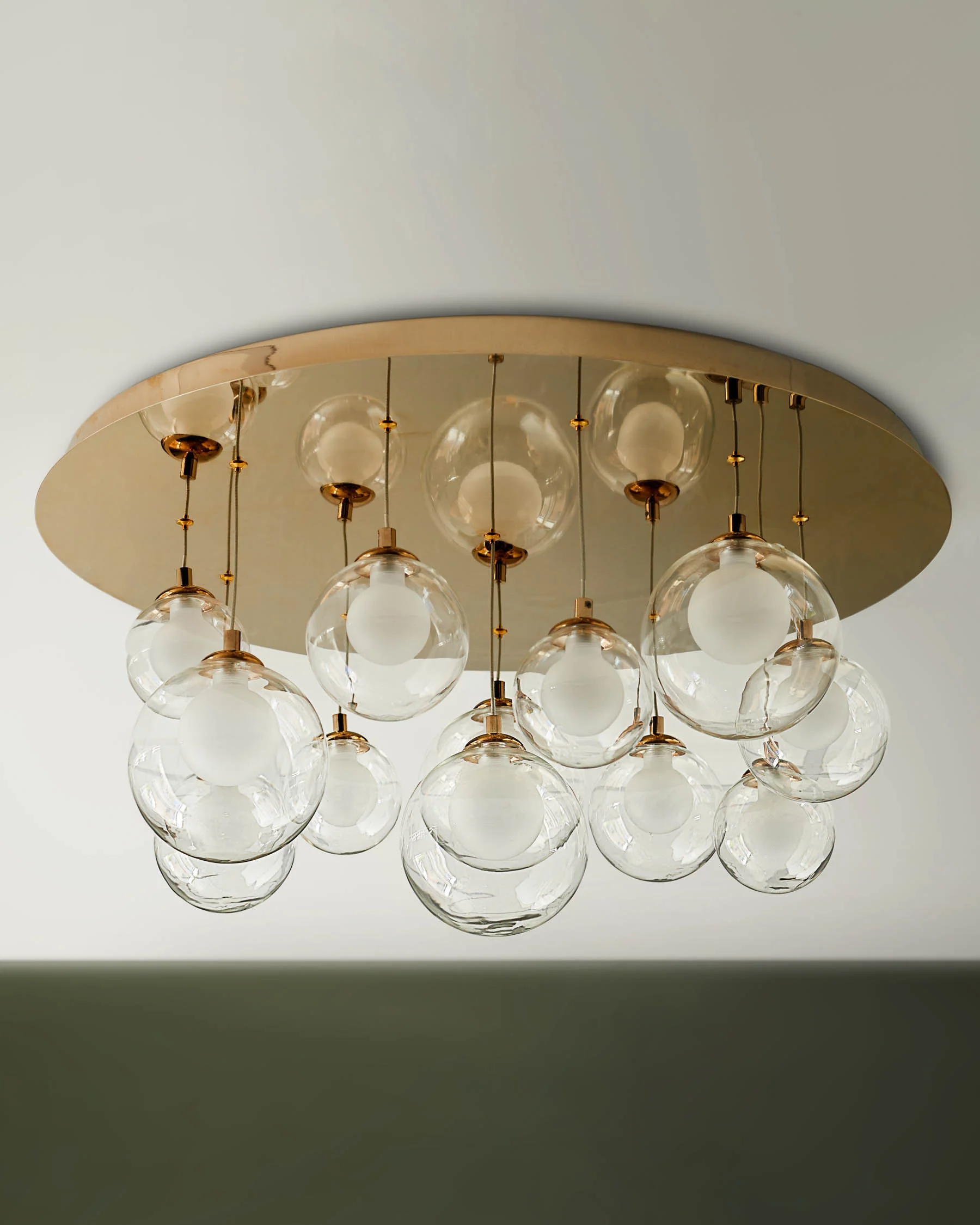Riley clear glass 12 LED light adjustable drop pendant - Image 3