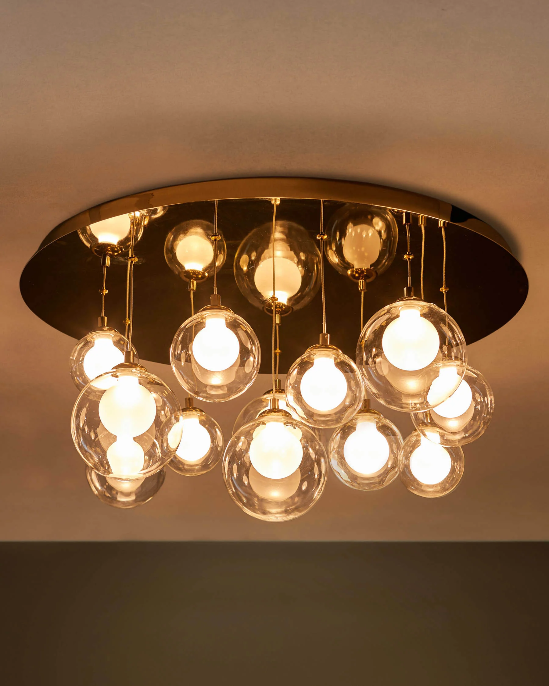 Riley clear glass 12 LED light adjustable drop pendant - Image 4