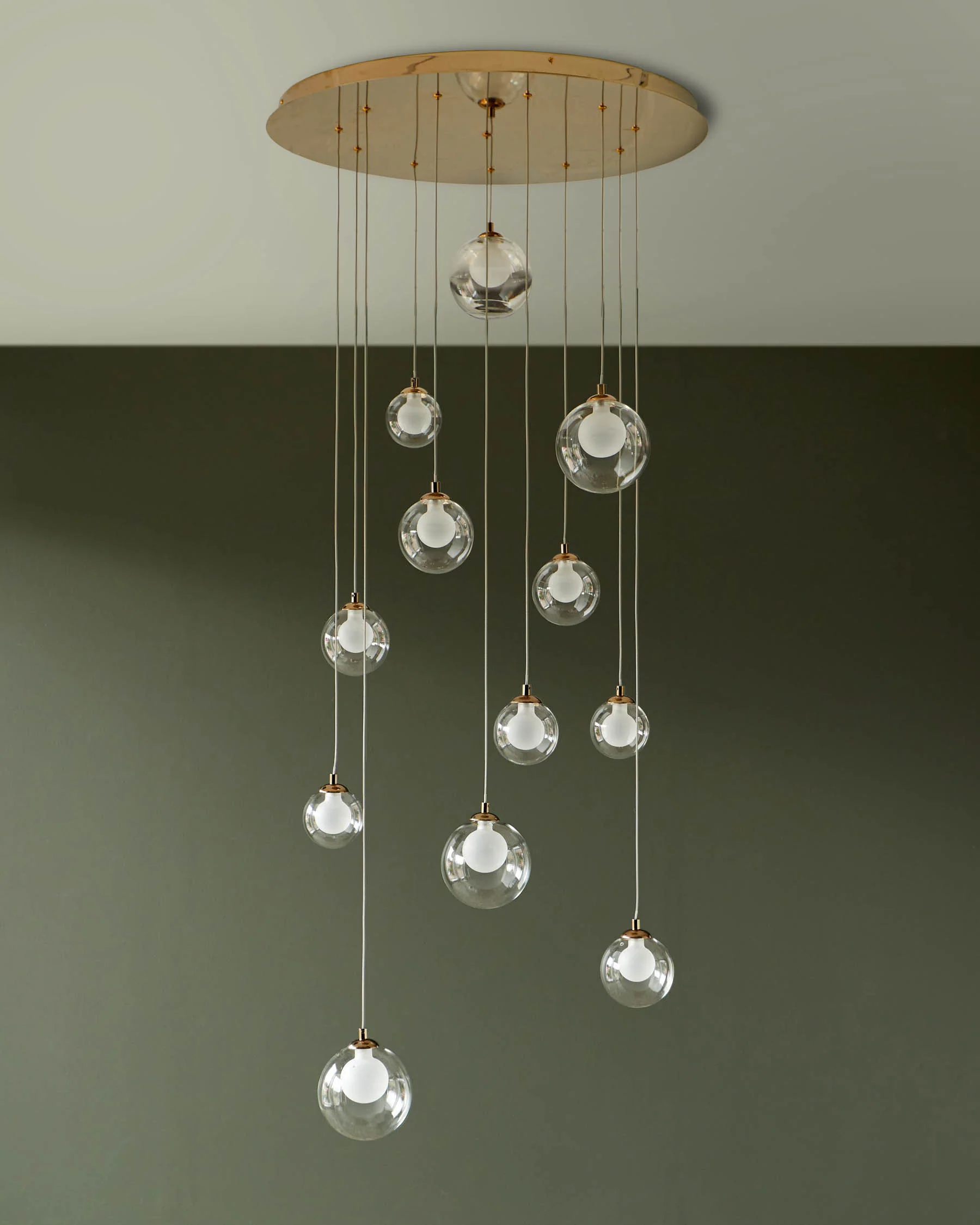 Riley clear glass 12 LED light adjustable drop pendant - Image 5