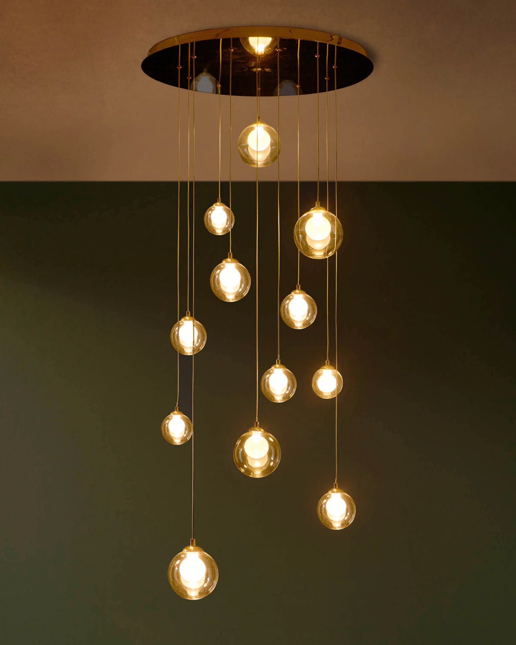Riley clear glass 12 LED light adjustable drop pendant - Image 6