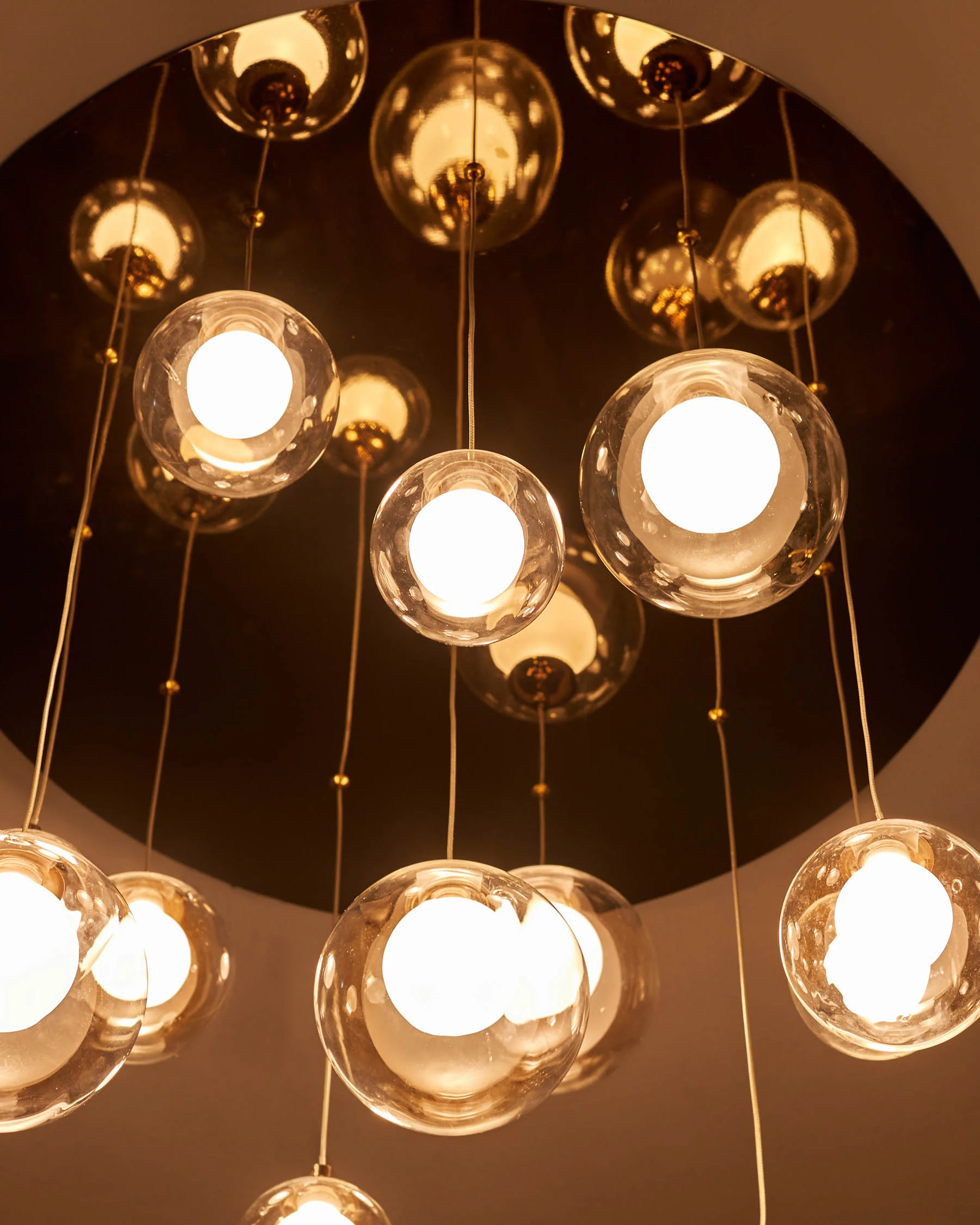 Riley mocha glass 12 LED light adjustable drop pendant - Image 10