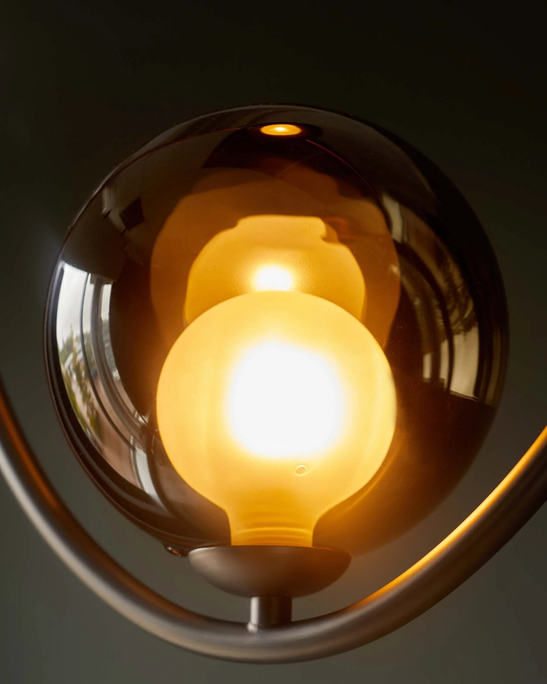 Riley mocha glass 2 light adjustable pendant - Image 7