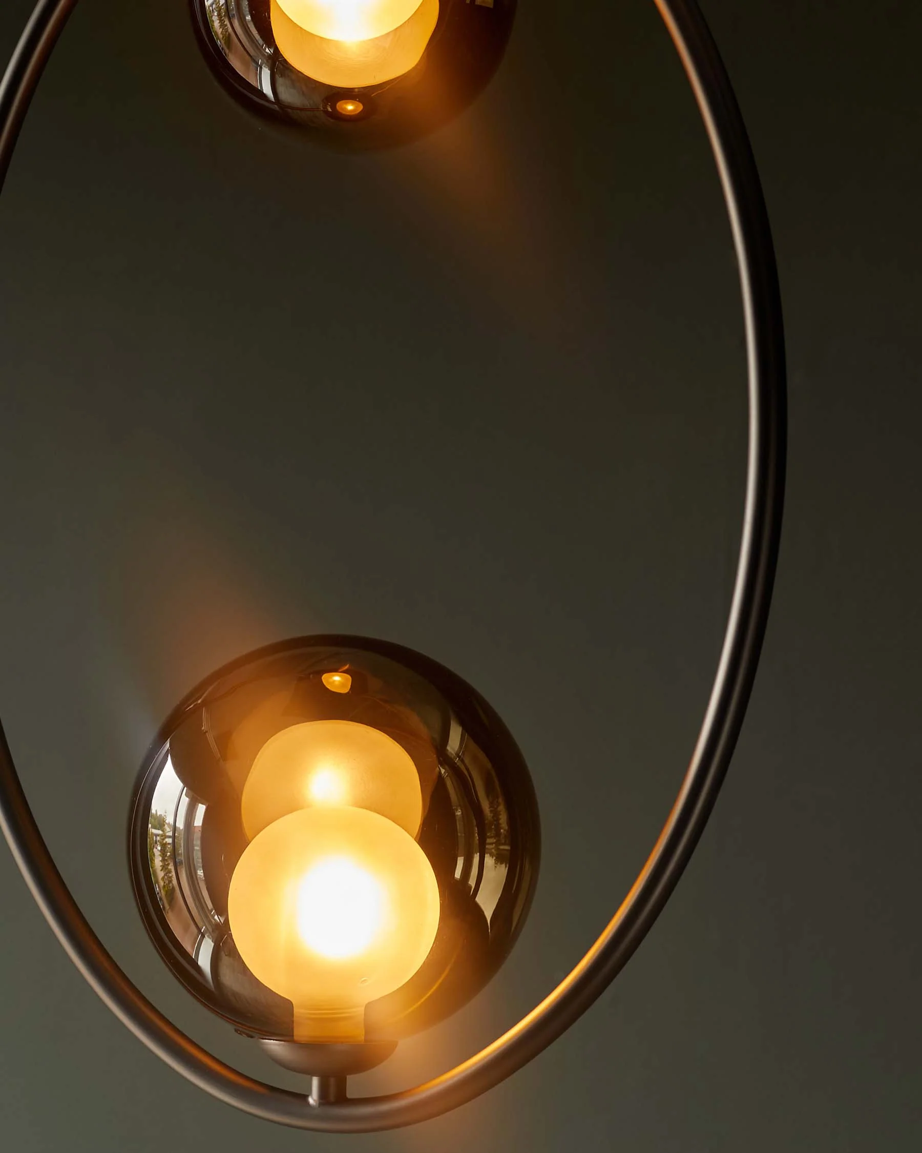 Riley mocha glass 2 light adjustable pendant - Image 9