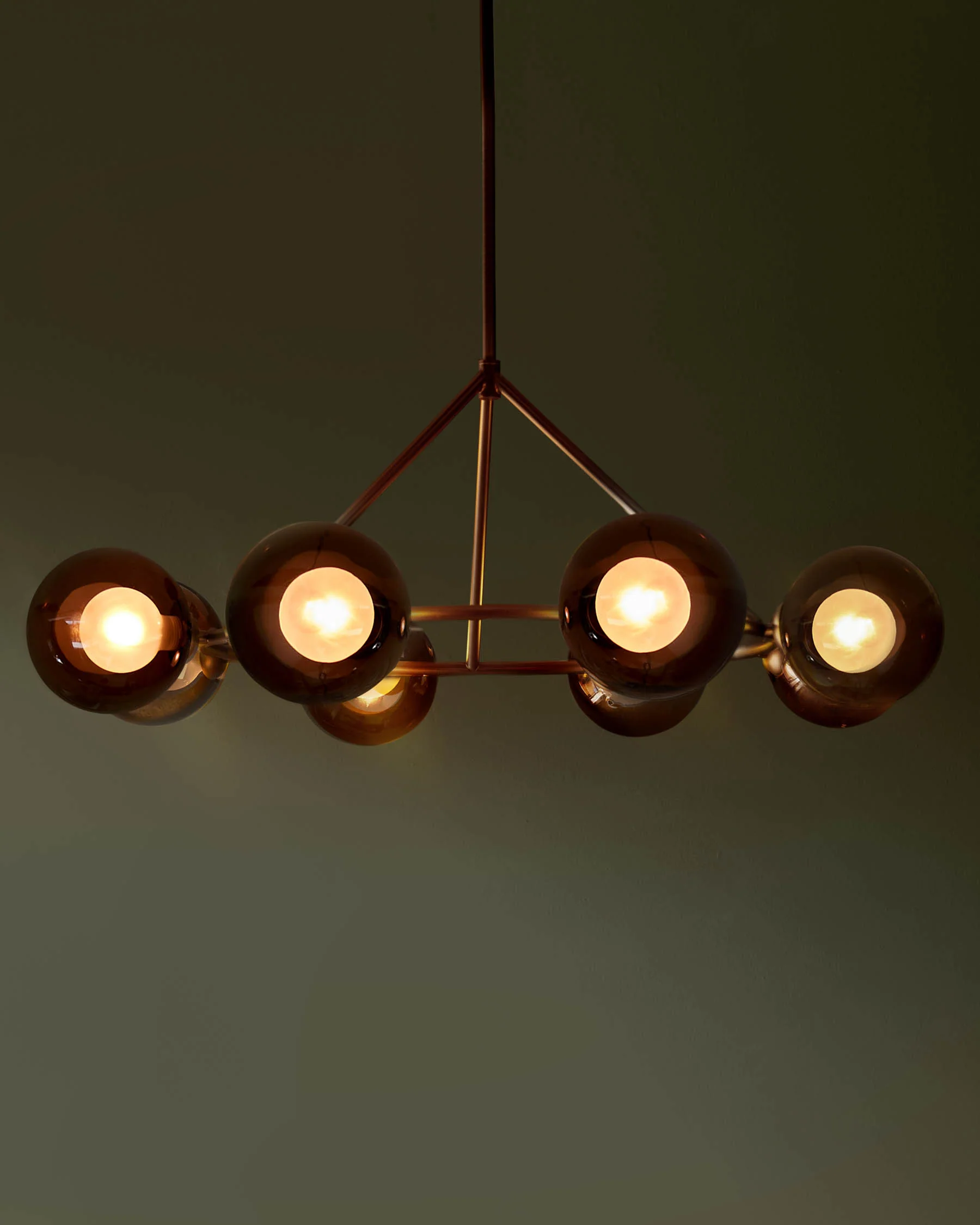 Riley mocha glass 8 light adjustable pendant - Image 2