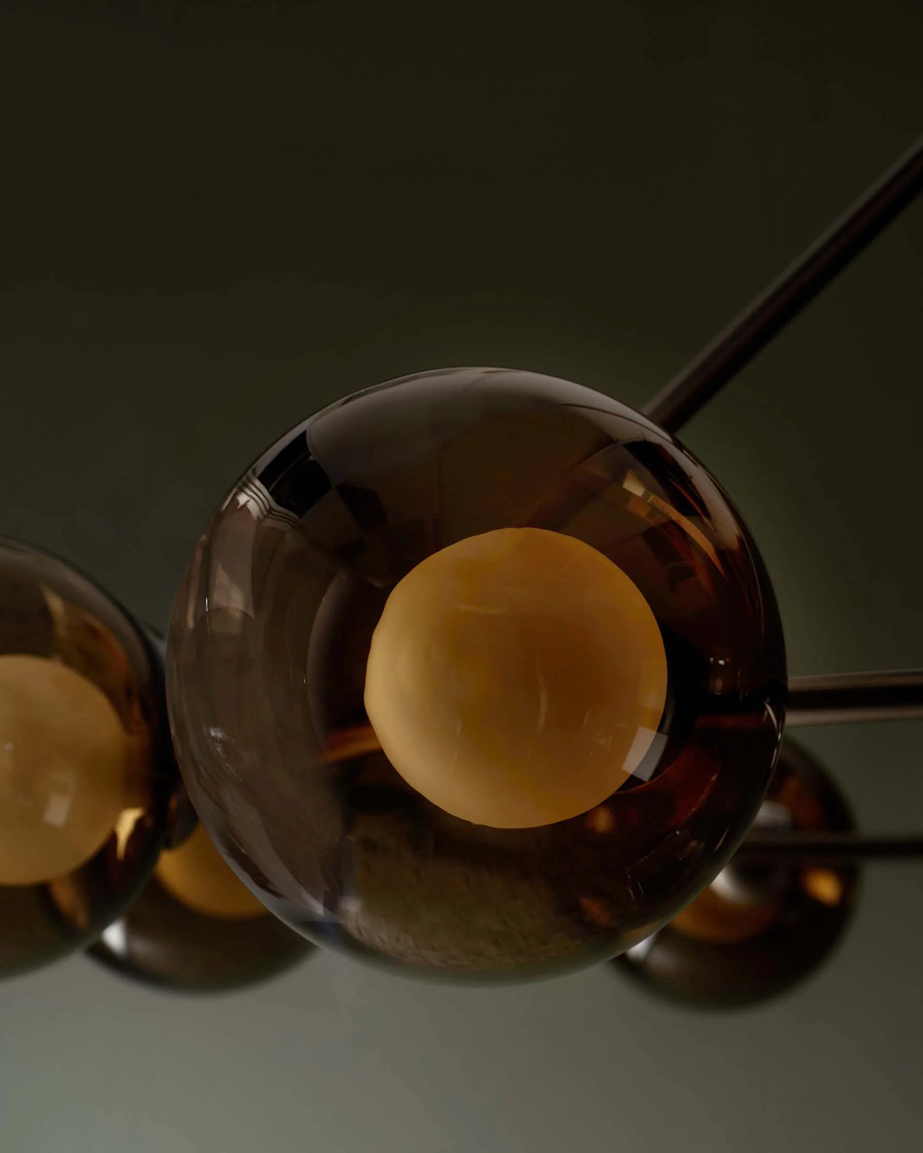 Riley mocha glass 8 light adjustable pendant - Image 8