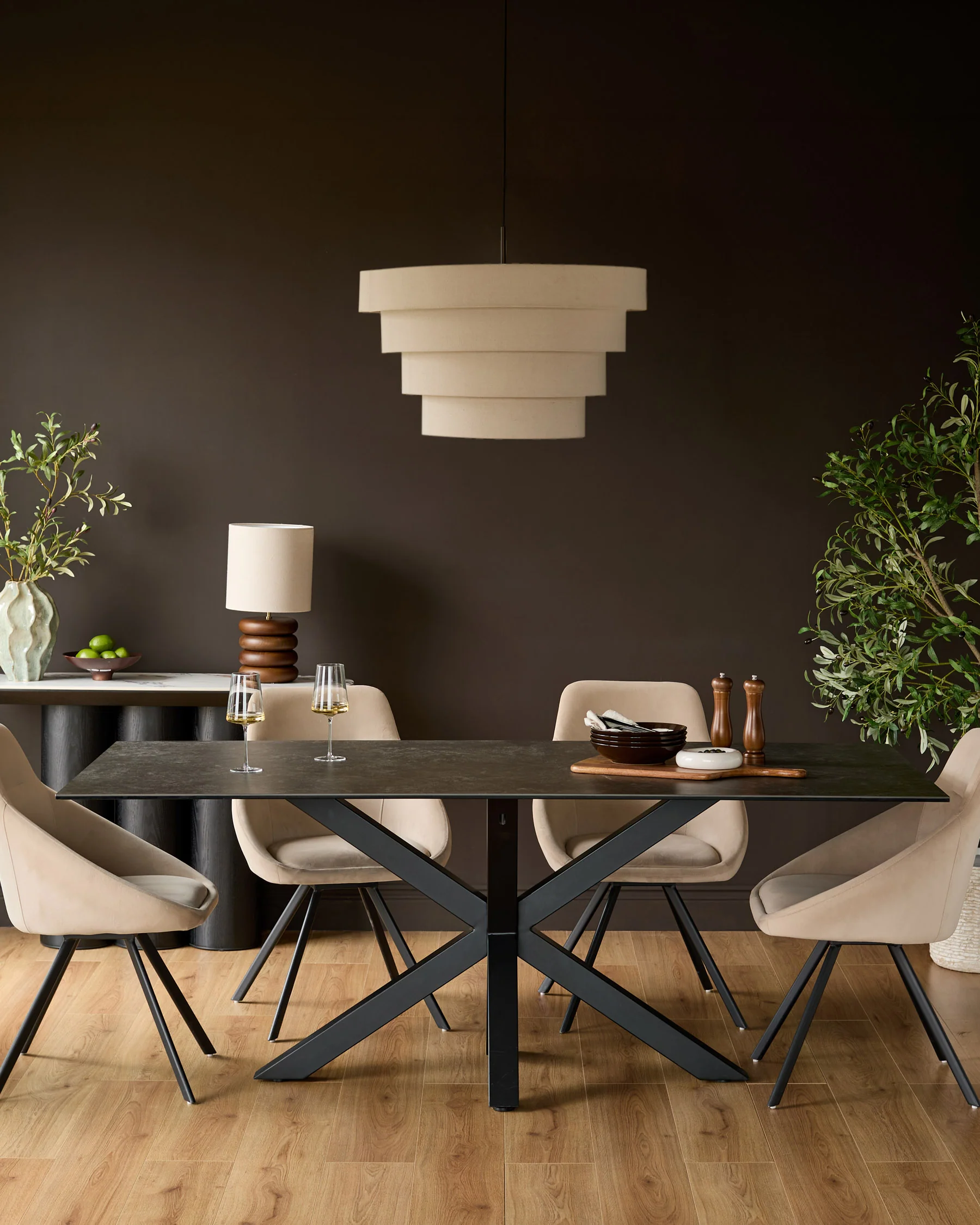 Riley dark grey ceramic 8 seater dining table - Image 3