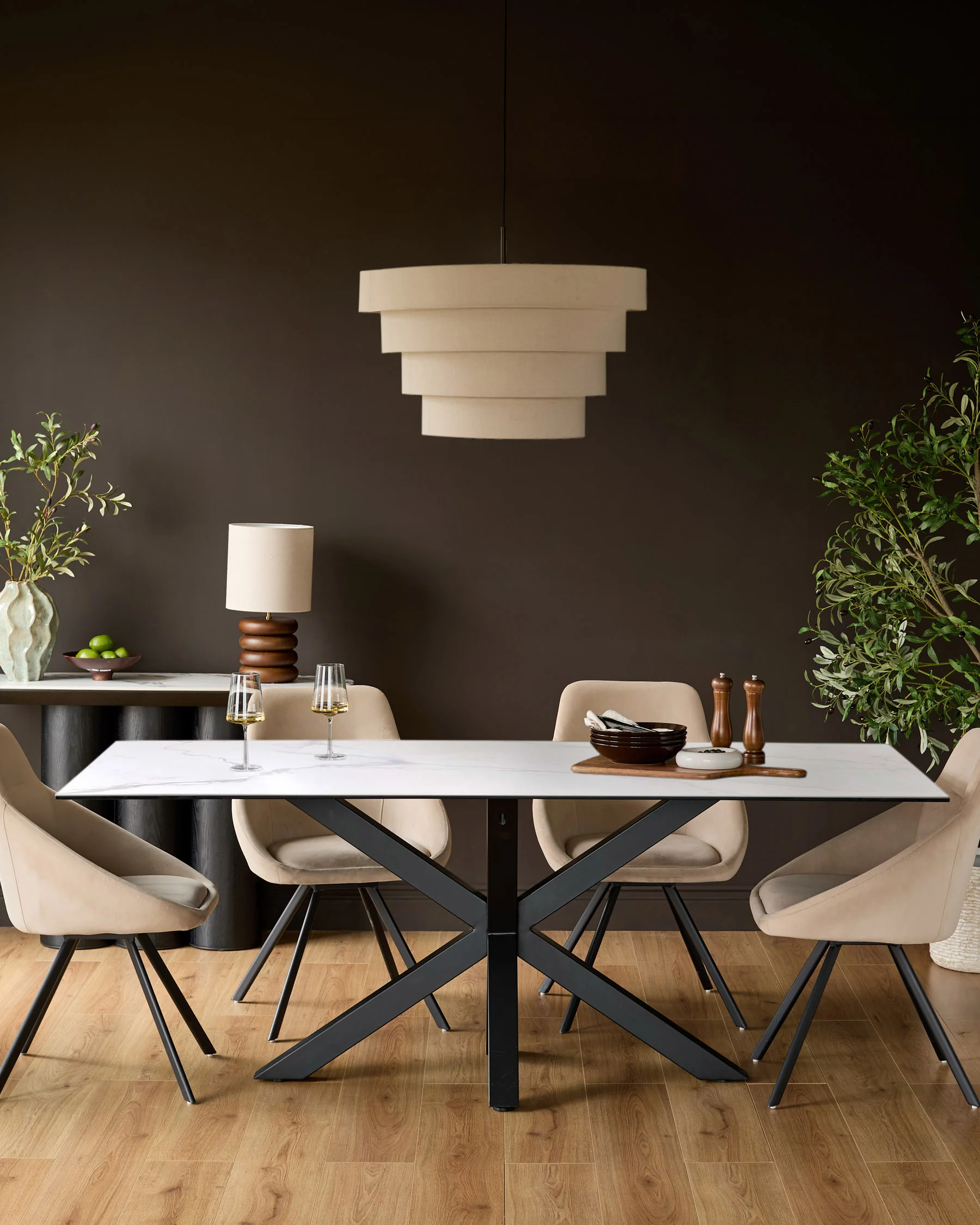 Riley white ceramic 8 seater dining table - Image 3