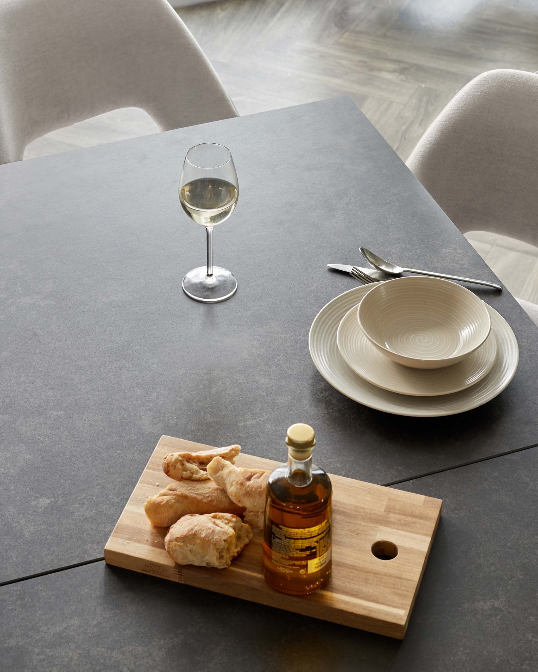 Riley Dark Grey Ceramic Extending 8 to 10 Seater Dining Table - Image 3