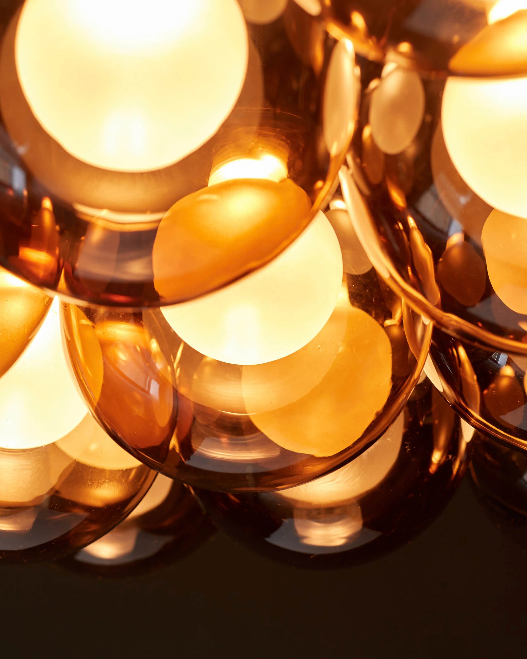 Riley mocha glass LED light cluster bubble pendant - Image 10