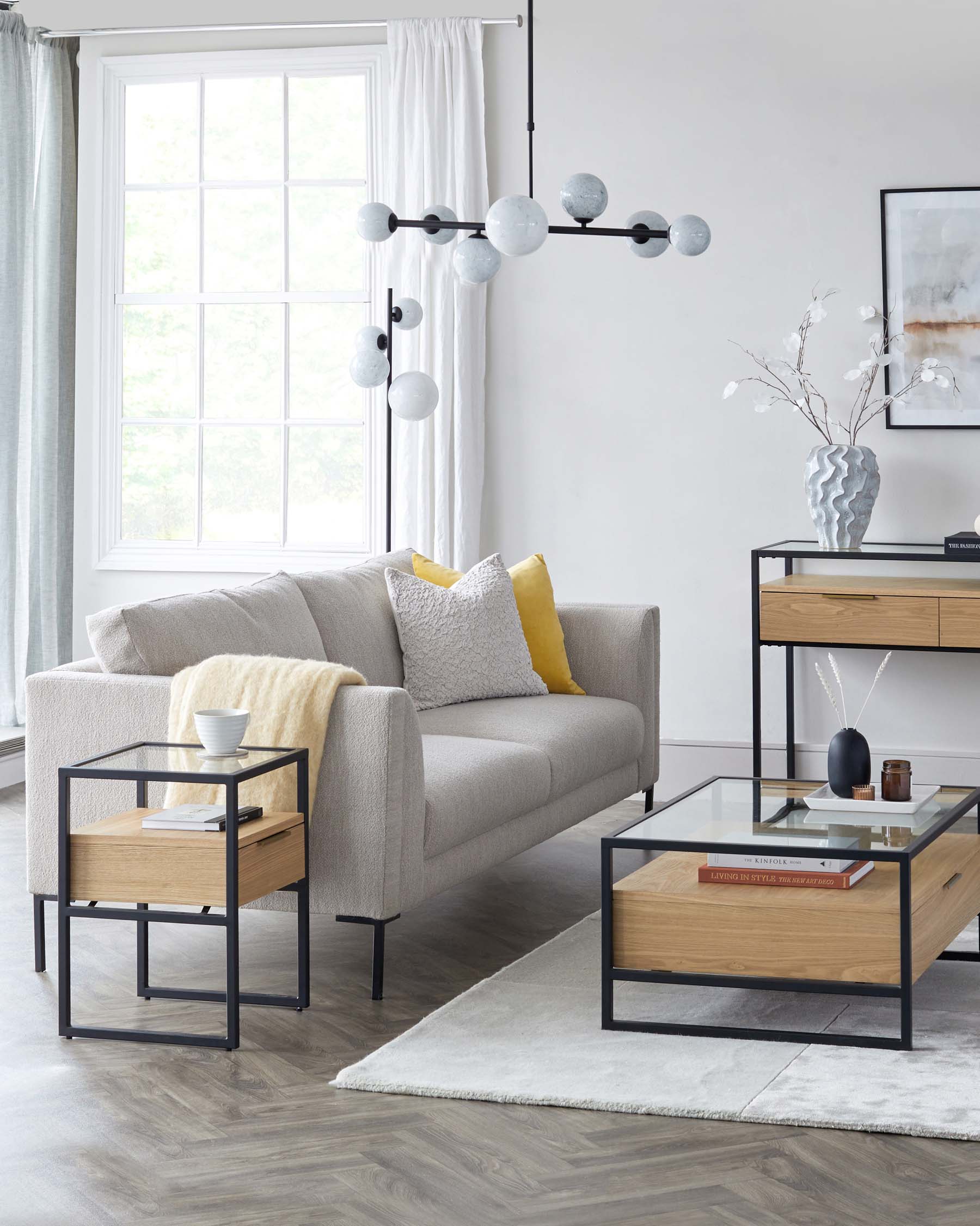 Riley Marble Look 4 Light Glass Floor Lamp - Image 5