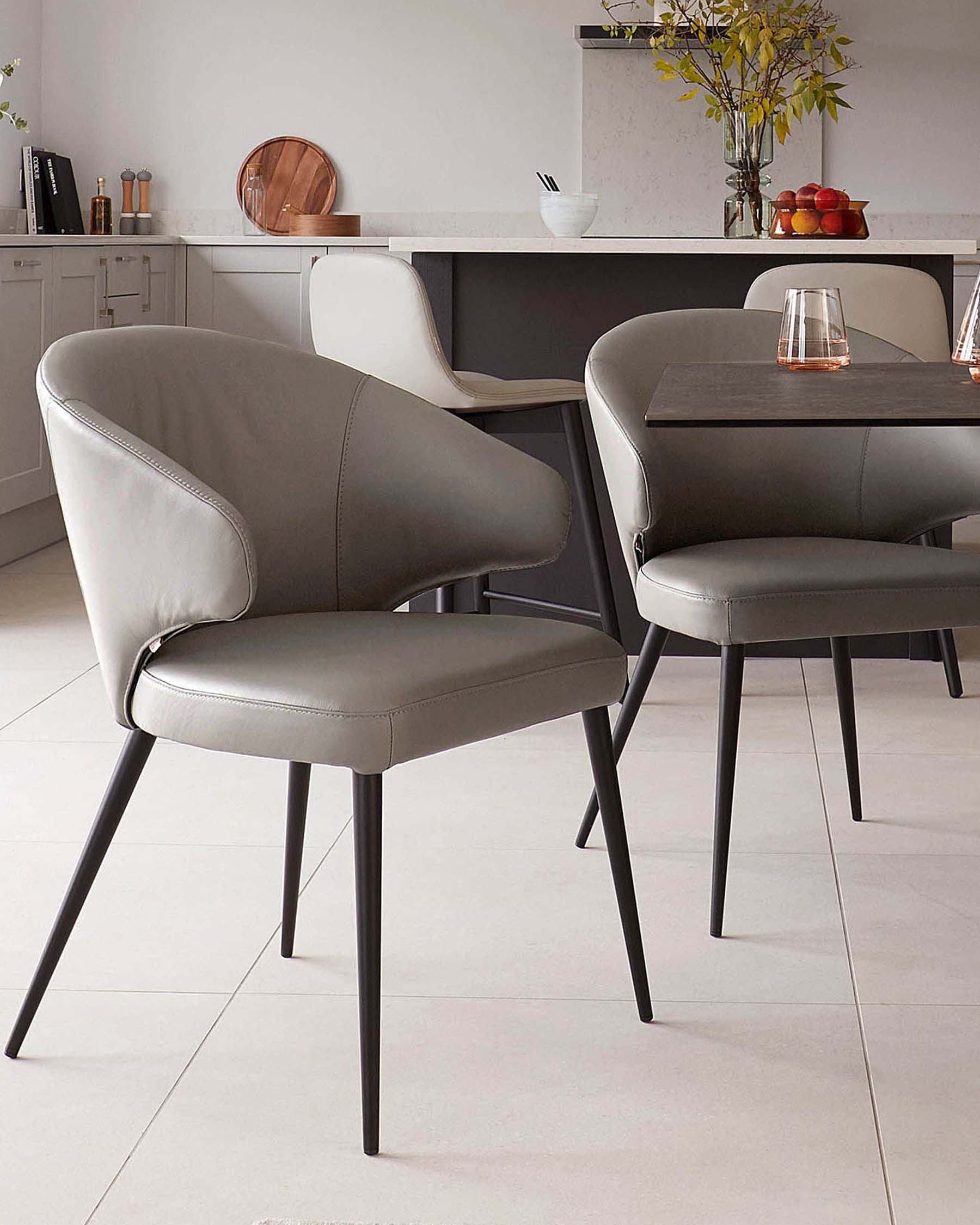 Riley 8 seater table and 8 Landon dark grey dining chairs set - Image 5