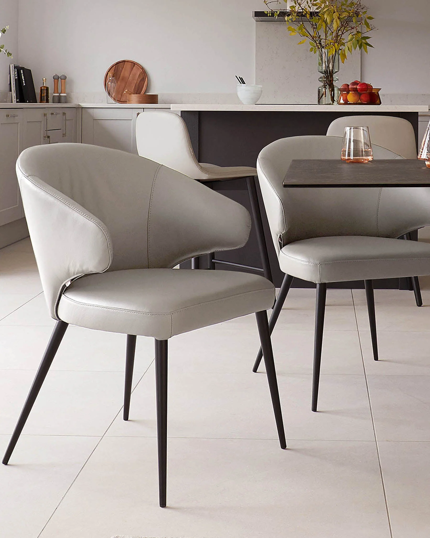 Riley 8 seater table and 8 Landon light grey dining chairs set - Image 3