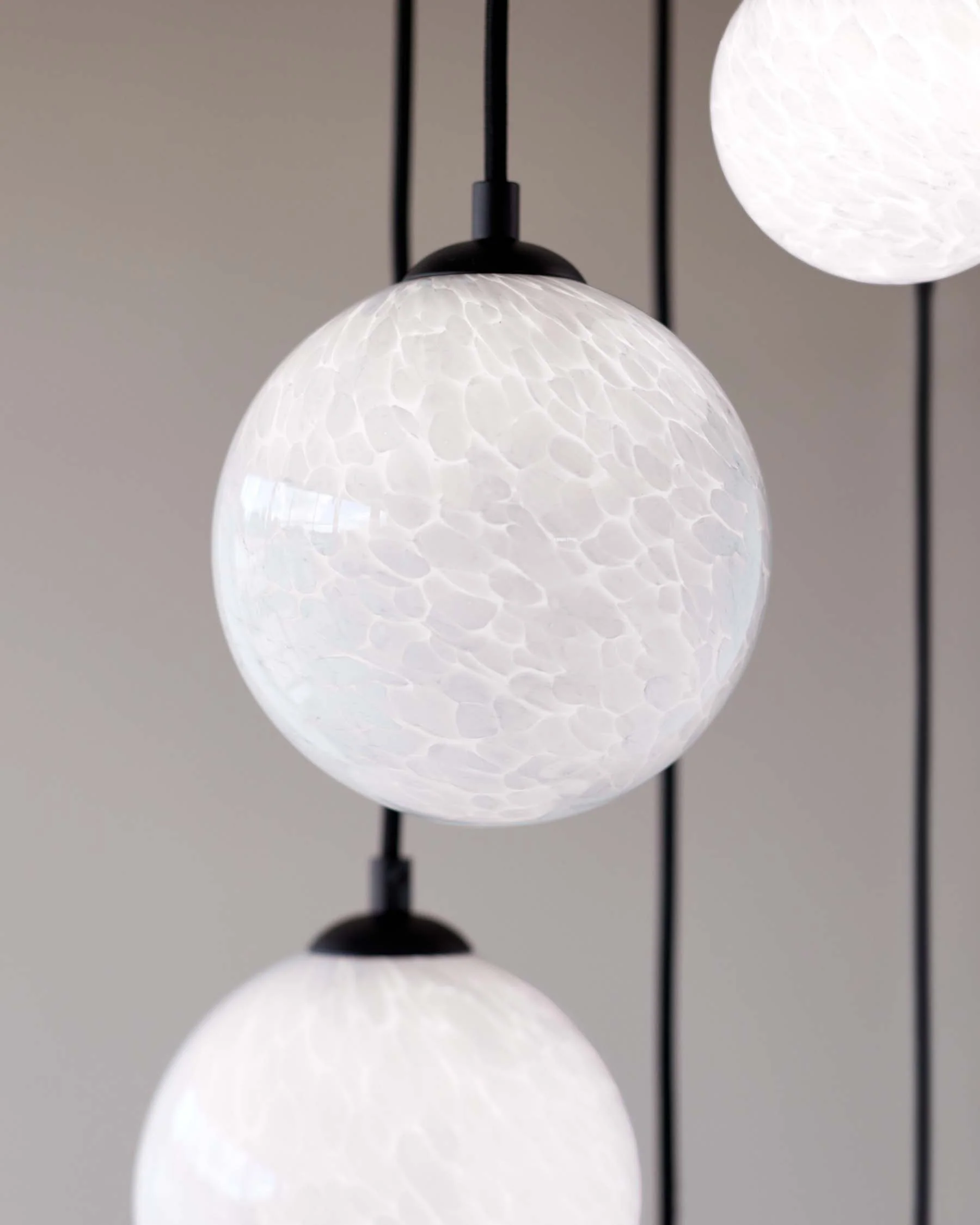 Riley Marble Look Glass Pendant Light 5 Cluster Drop - Image 4