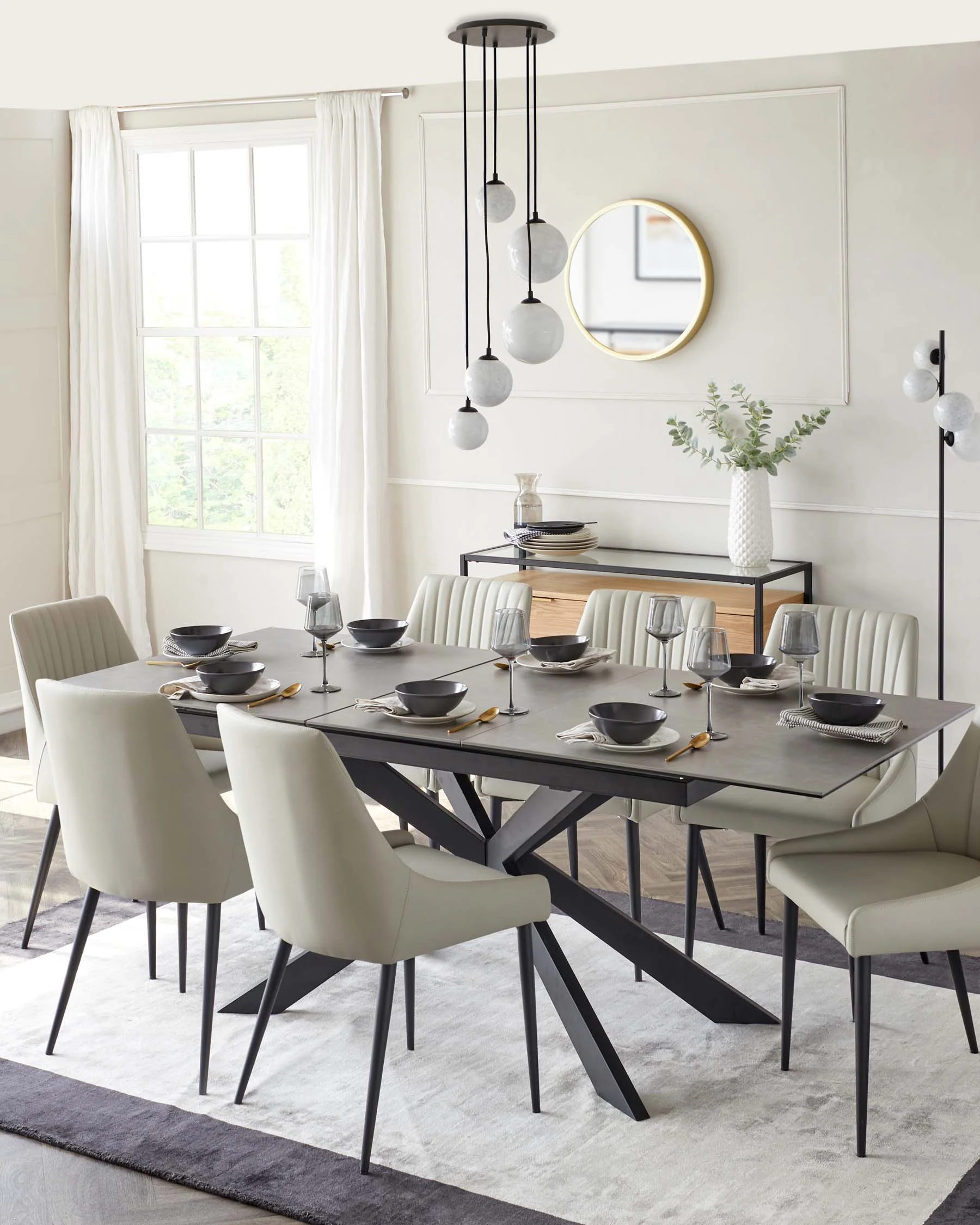 Riley Marble Look Glass Pendant Light 5 Cluster Drop - Image 6
