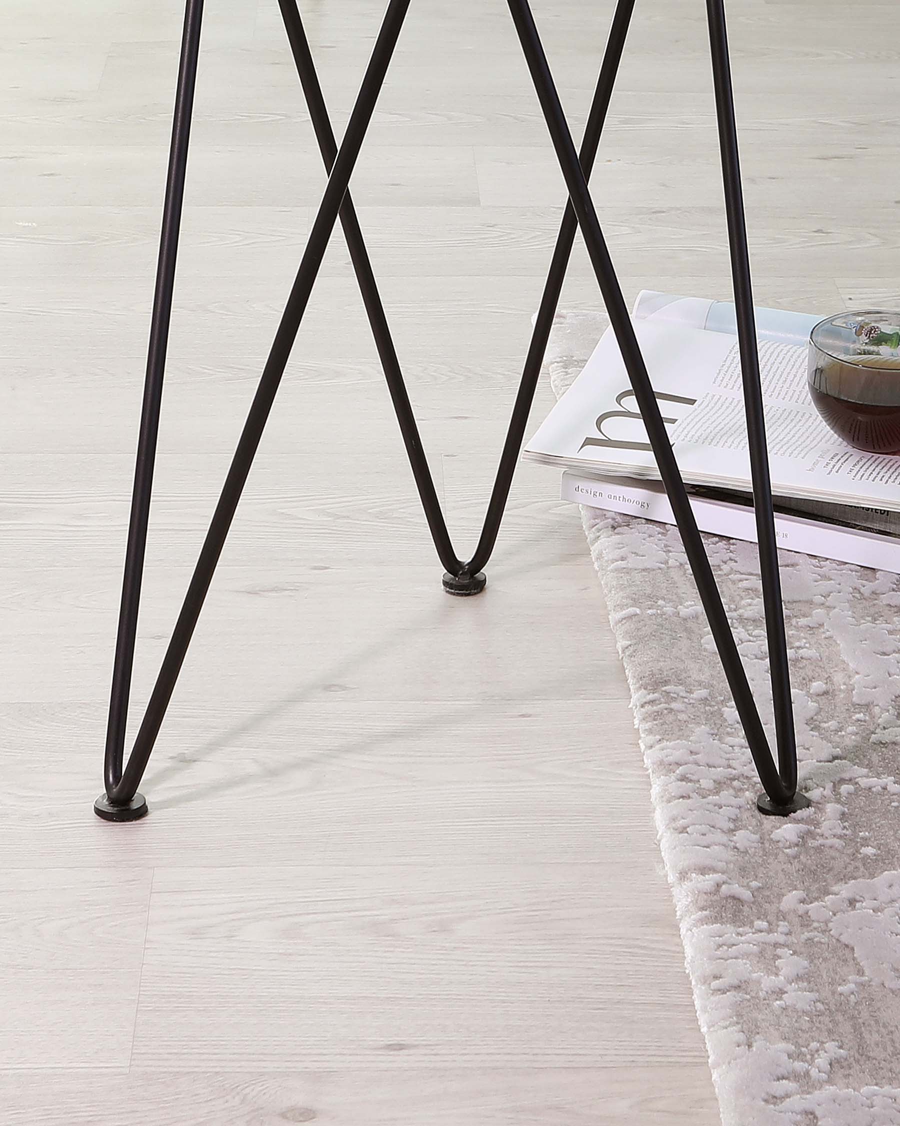 Ripple Glass Side Table With Black Legs - Image 6