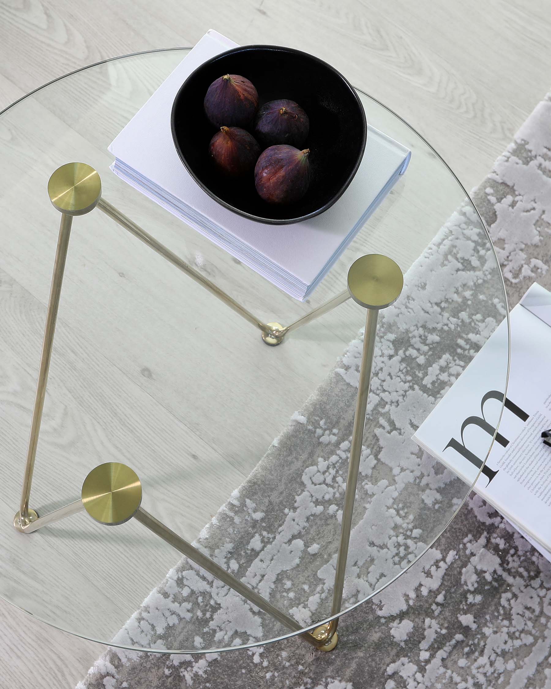 Ripple Glass Side Table With Brass Legs - Image 4