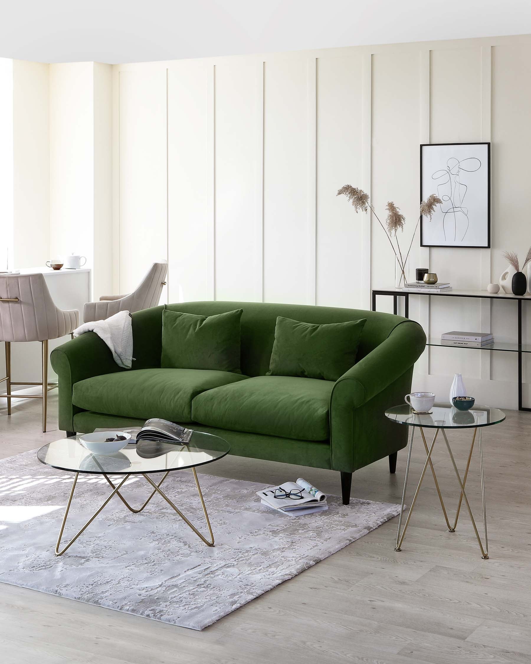 Ripple Glass Side Table With Brass Legs - Image 5