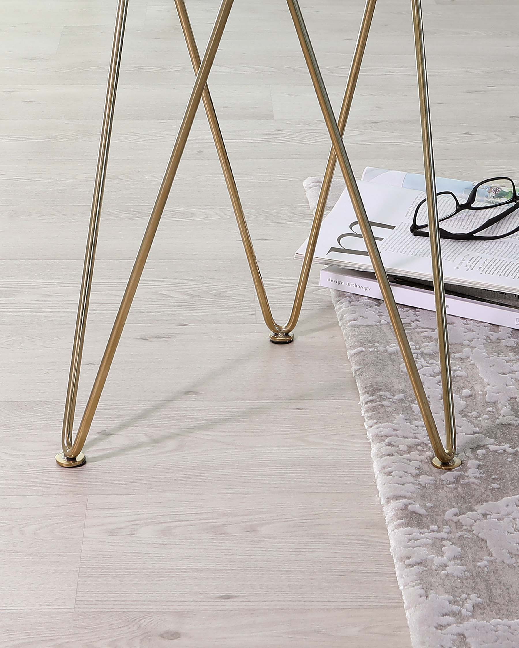 Ripple Glass Side Table With Brass Legs - Image 7