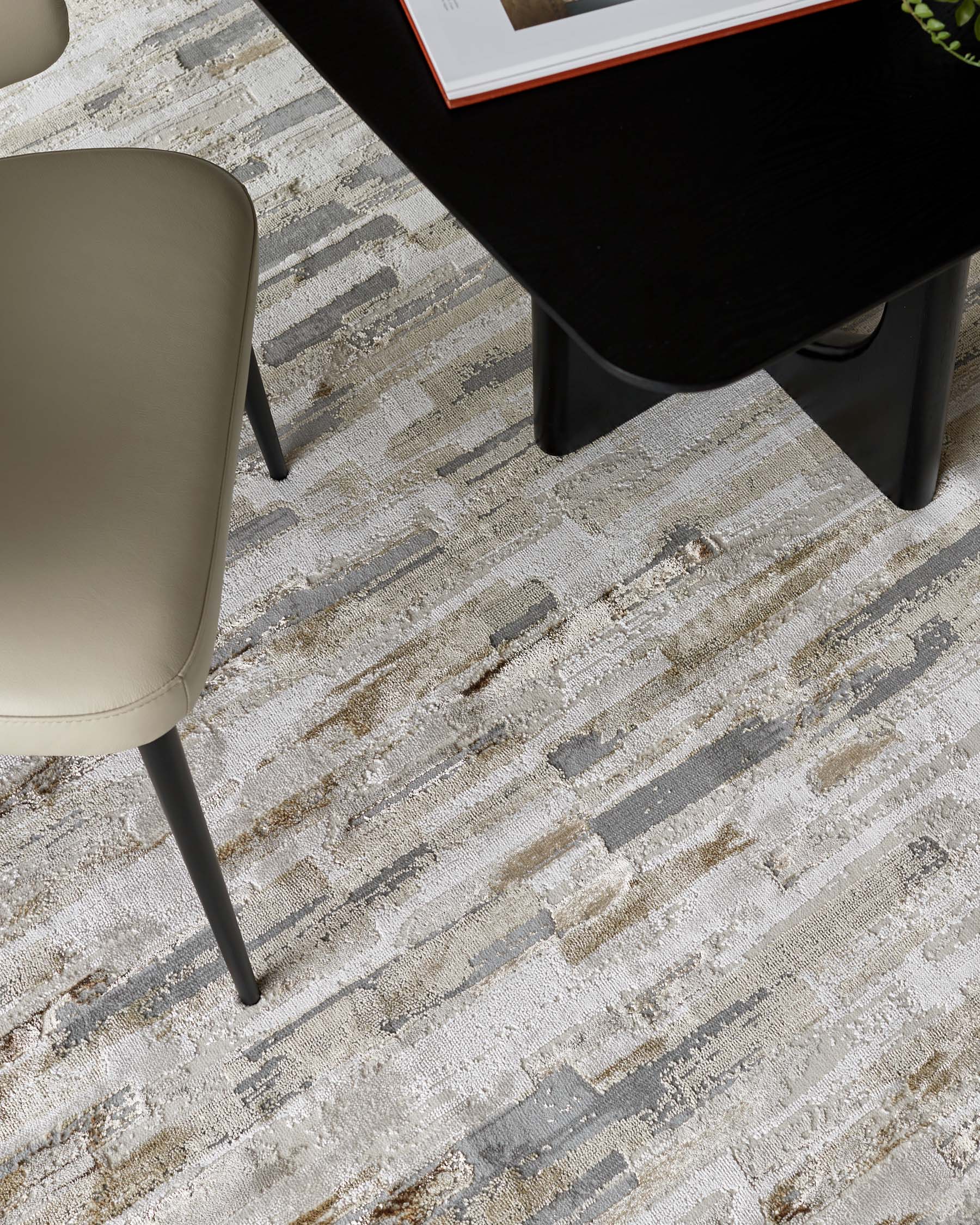 Rowan mixed metallics textured large rug - Image 3