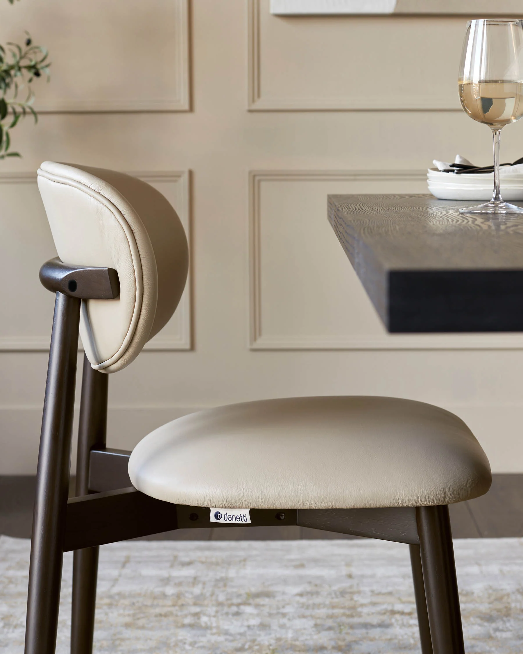 Ryann natural leather dining chair - Image 7