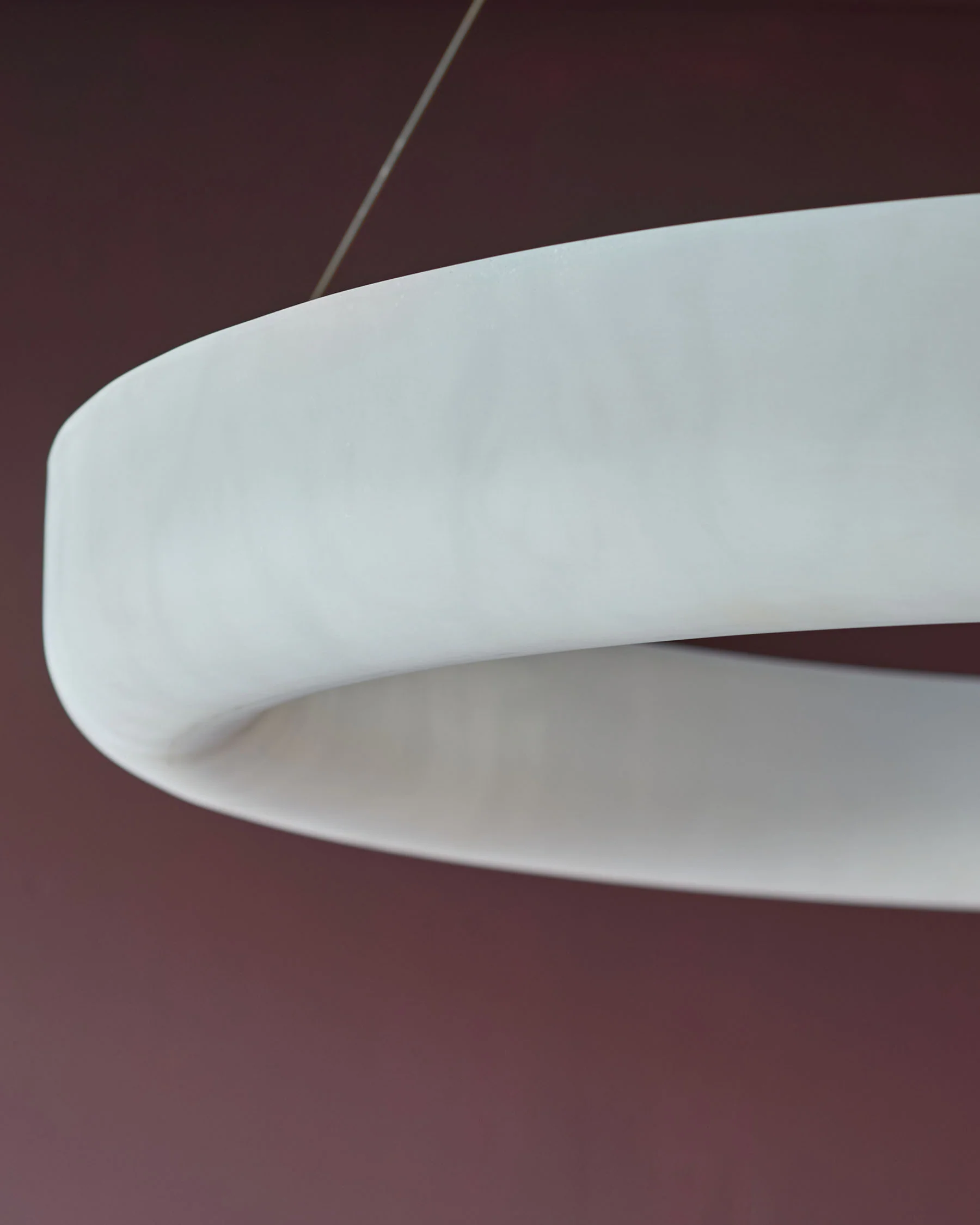 Sadie natural alabaster effect large round pendant light - Image 5