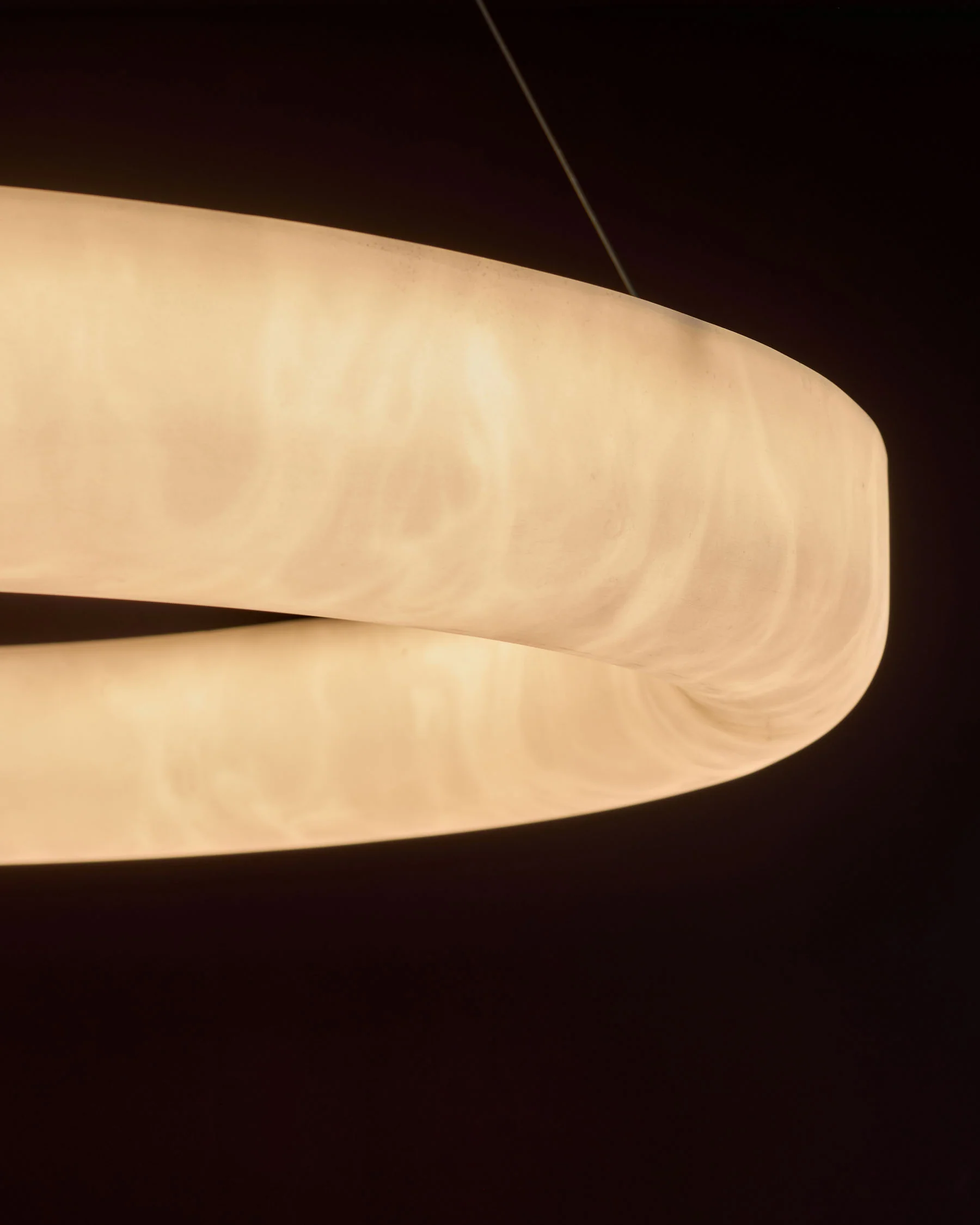 Sadie natural alabaster effect large round pendant light - Image 7