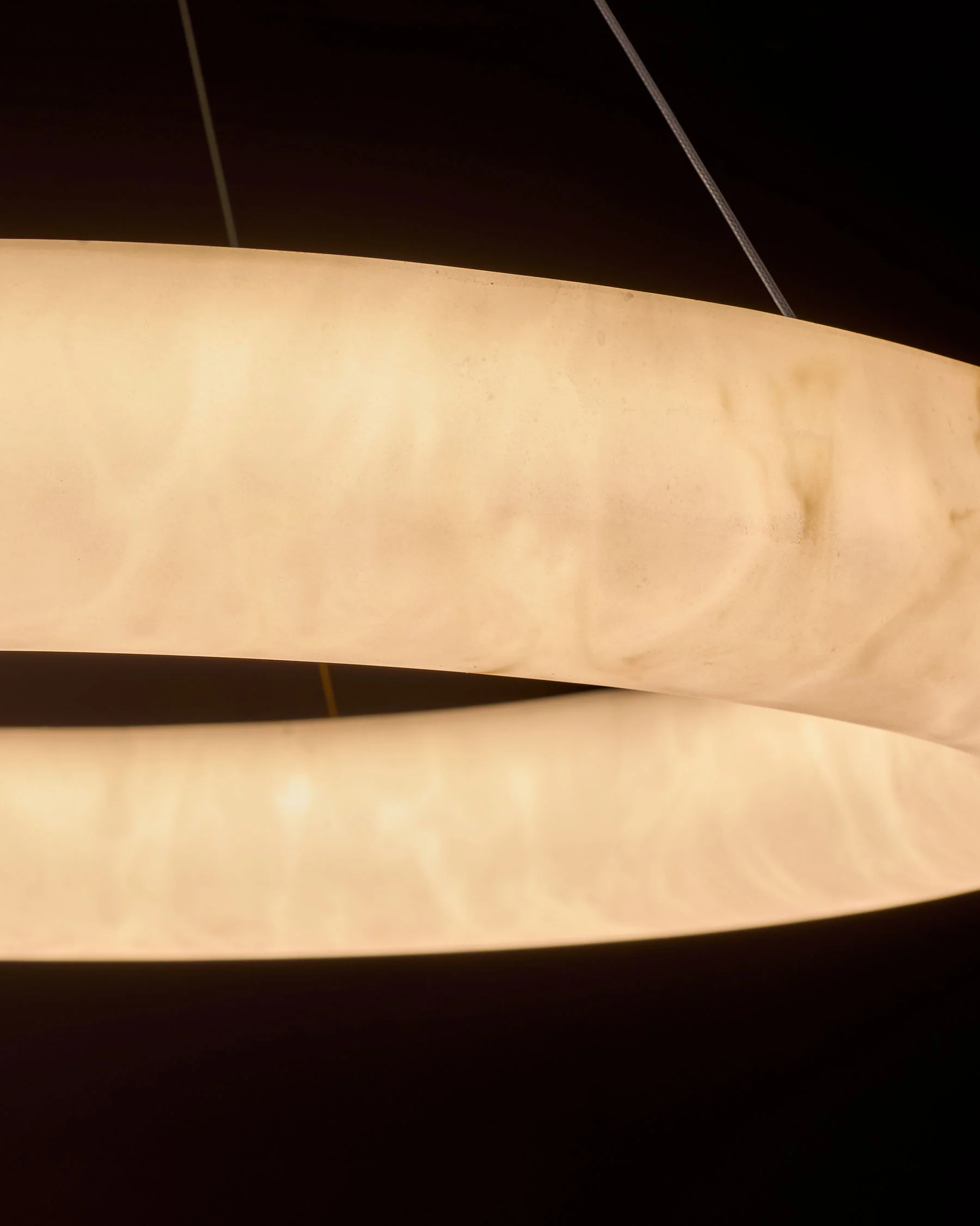 Sadie natural alabaster effect large round pendant light - Image 9