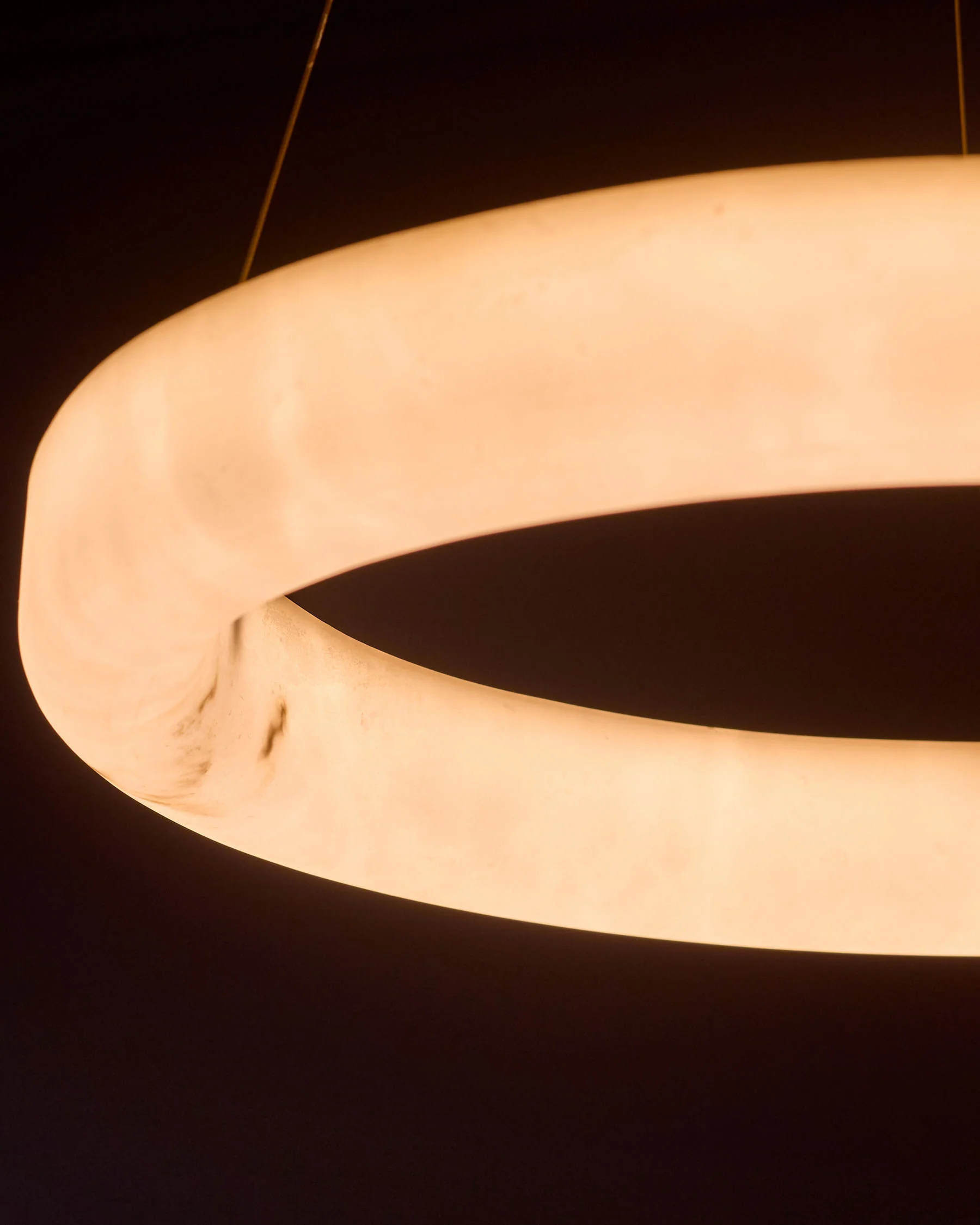 Sadie natural alabaster effect small round pendant light - Image 10