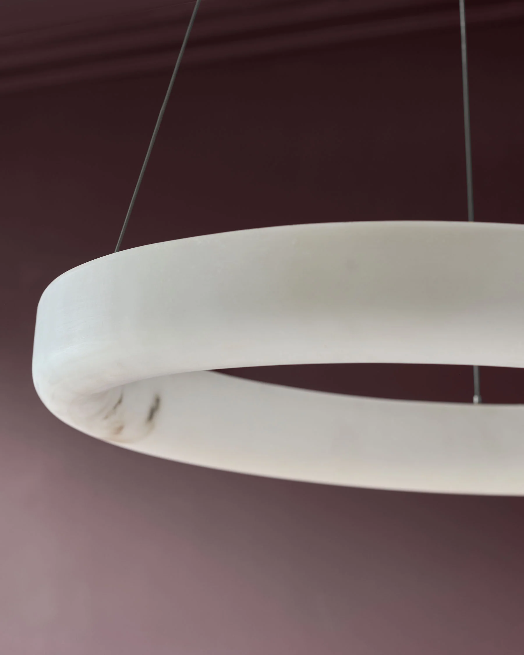 Sadie natural alabaster effect small round pendant light - Image 7