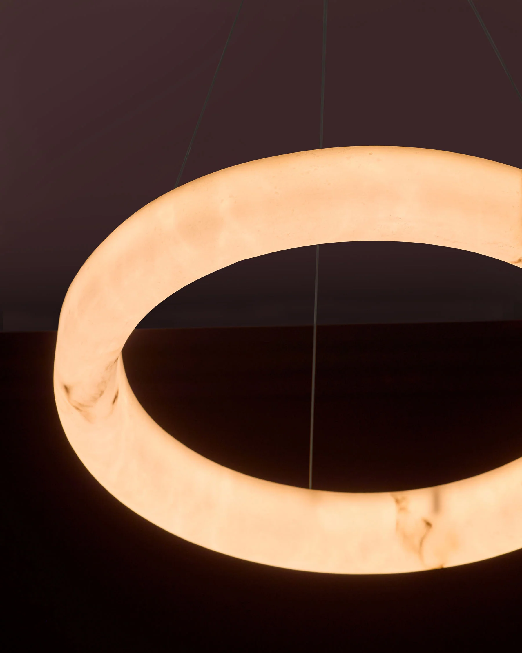 Sadie natural alabaster effect small round pendant light - Image 8
