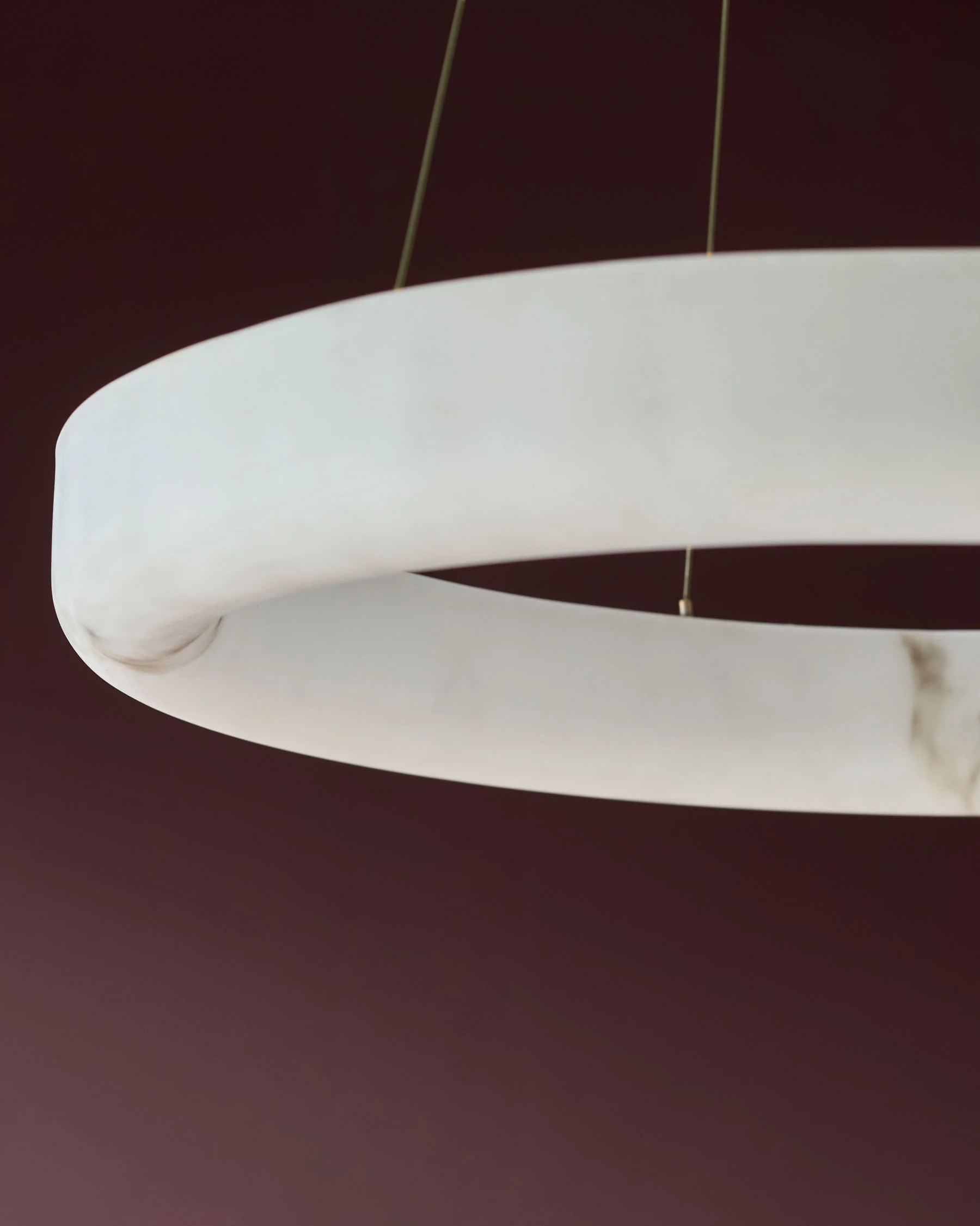 Sadie natural alabaster effect small round pendant light - Image 9