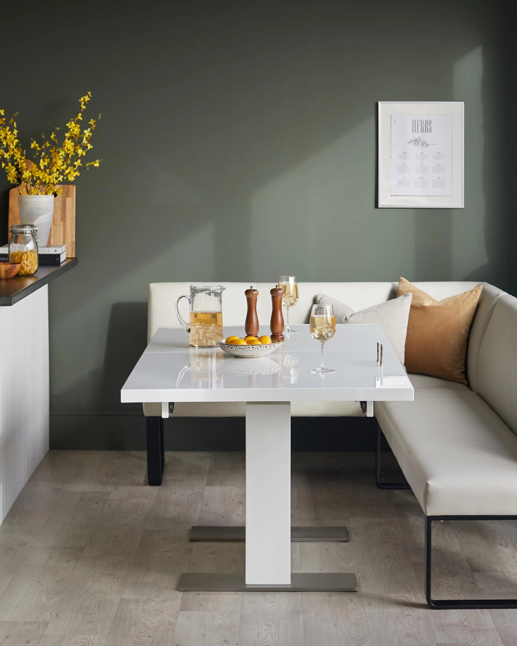 Sanza white gloss extending 6 to 10 seater dining table - Image 6