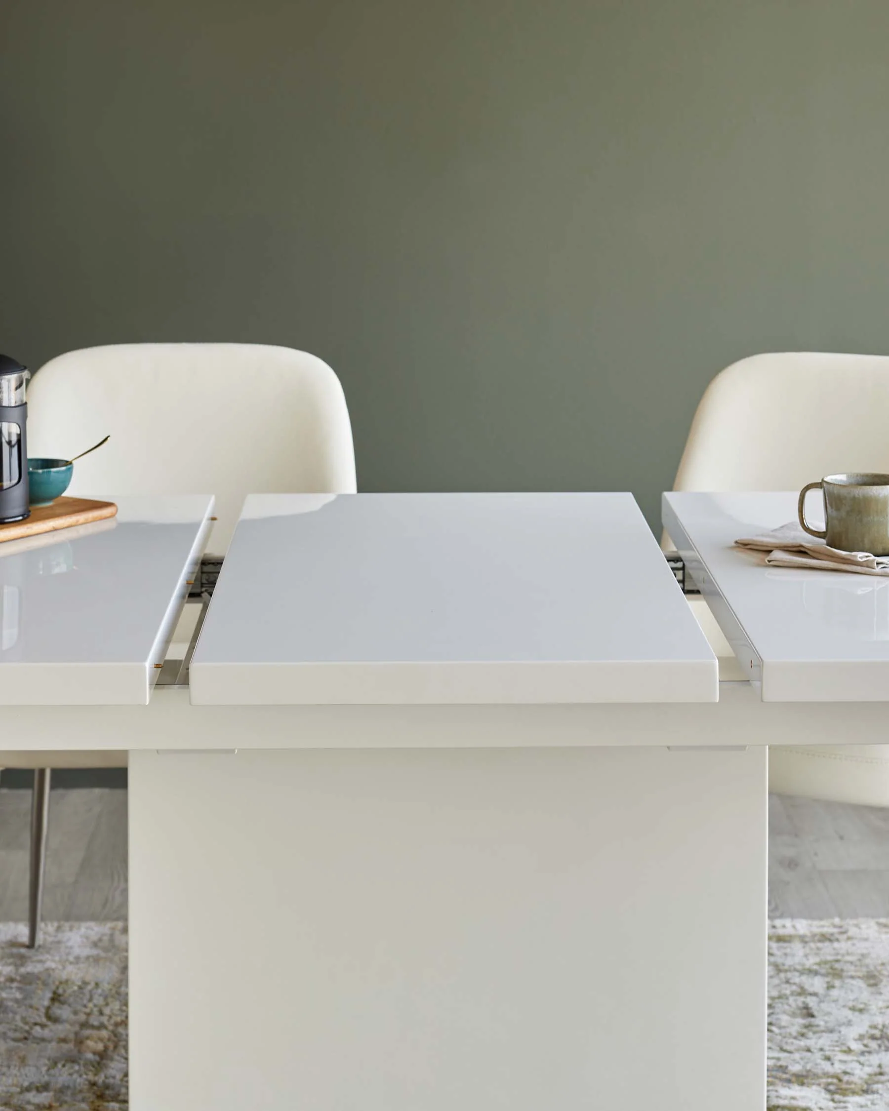 Sanza white gloss extending 6 to 10 seater dining table - Image 10