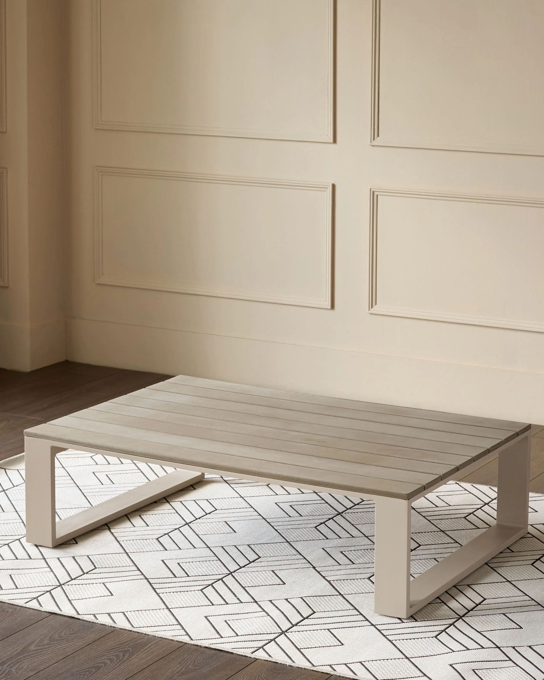 Savannah natural garden coffee table with natural cushion
