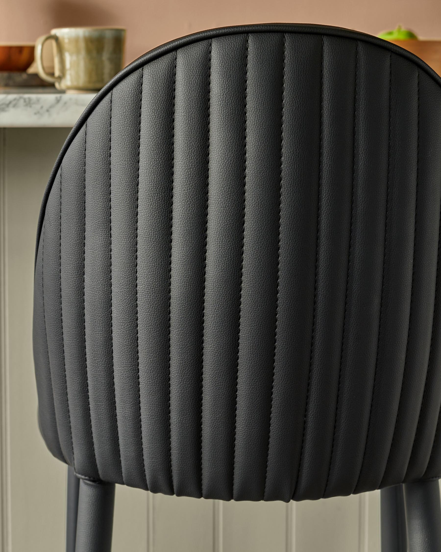 Saylor black faux leather bar stool - Image 4