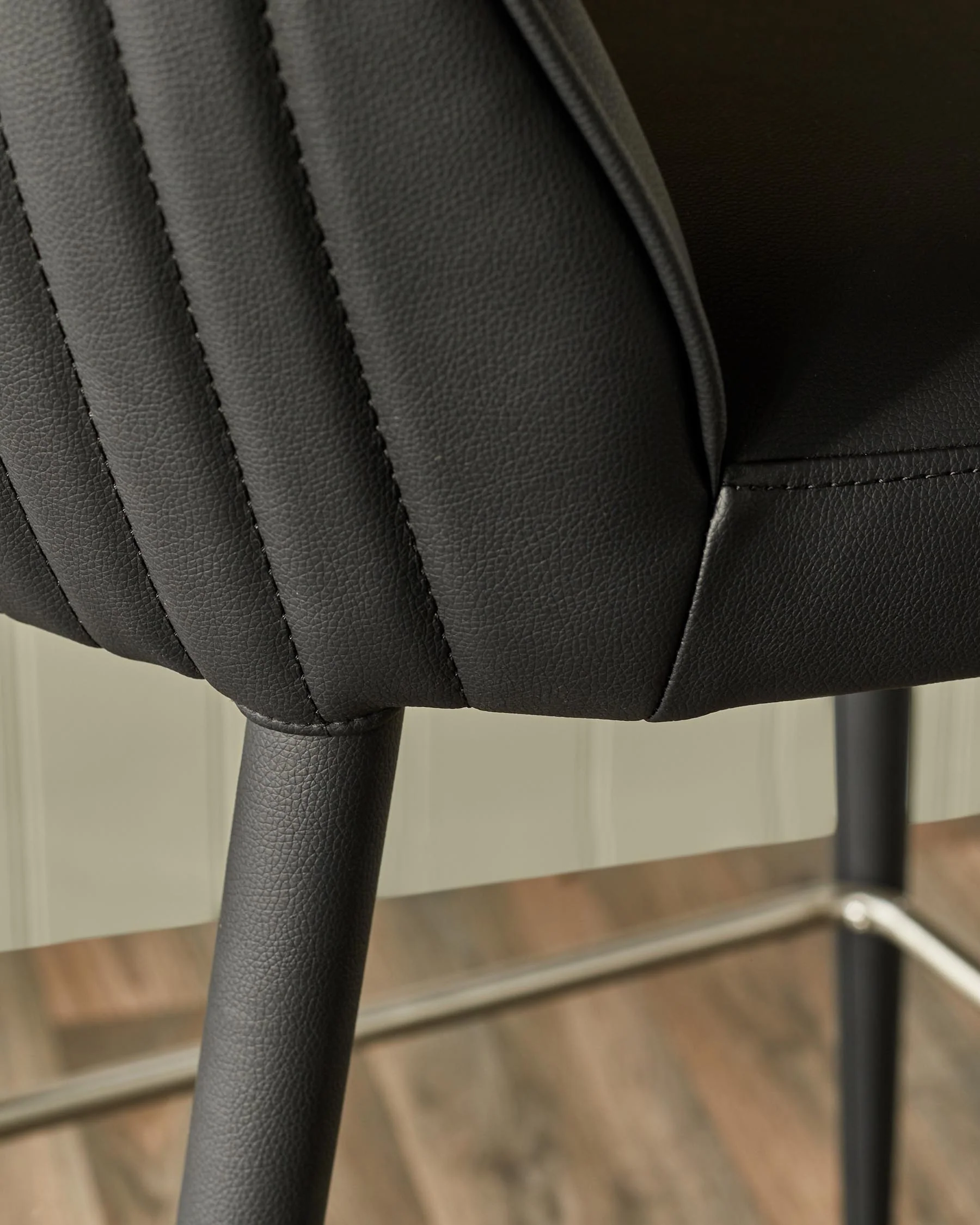 Saylor black faux leather bar stool - Image 8