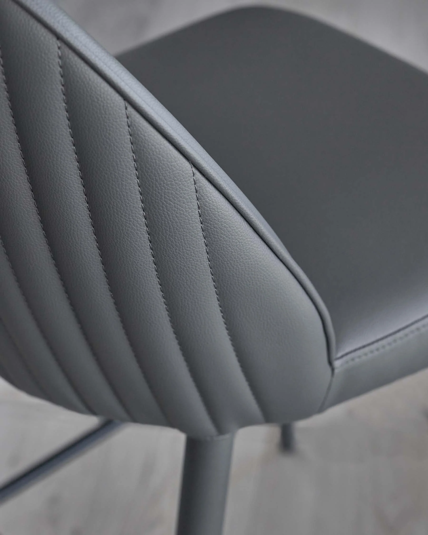 Saylor dark grey faux leather bar stool - Image 4