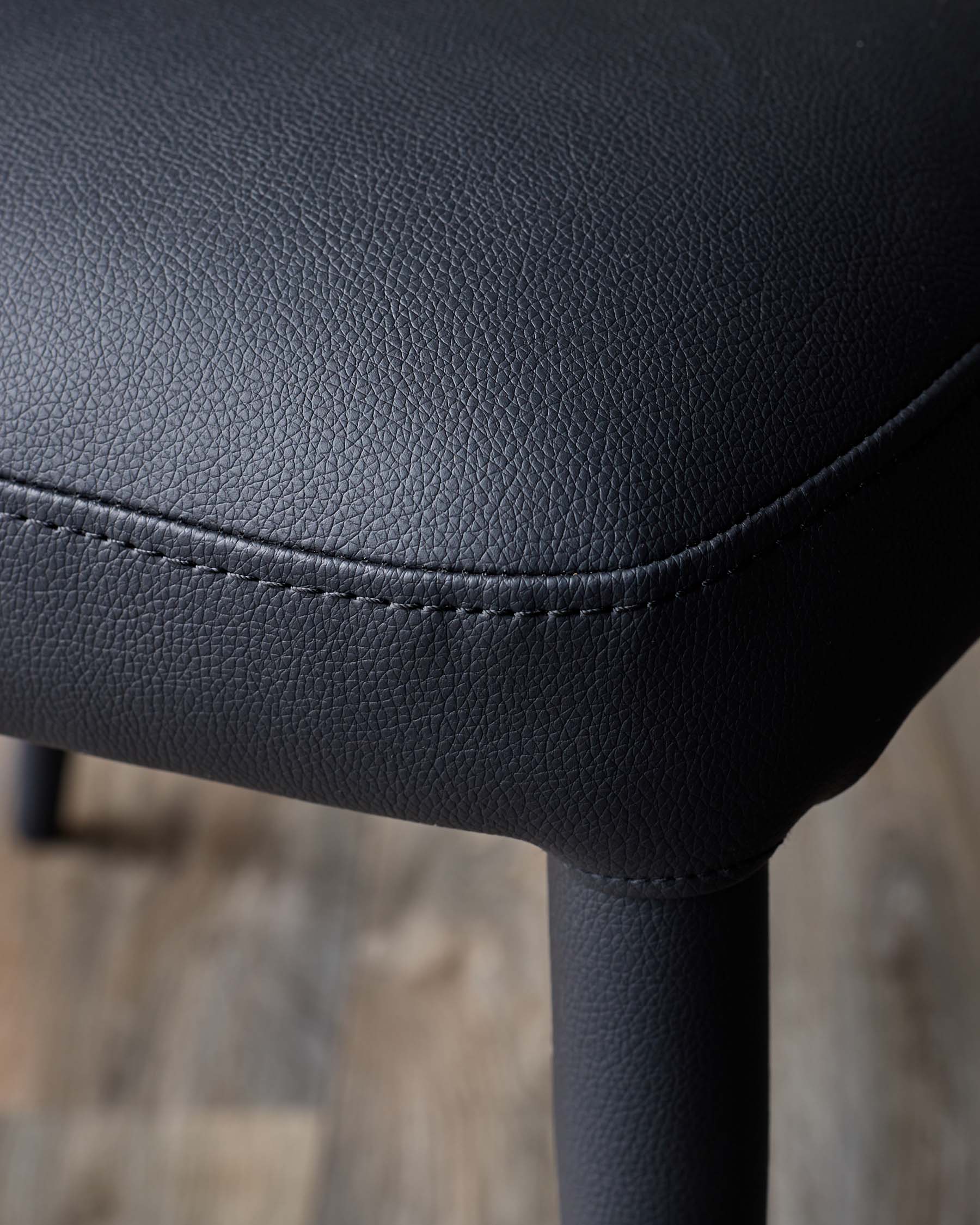 Saylor black faux leather dining chair - Image 5