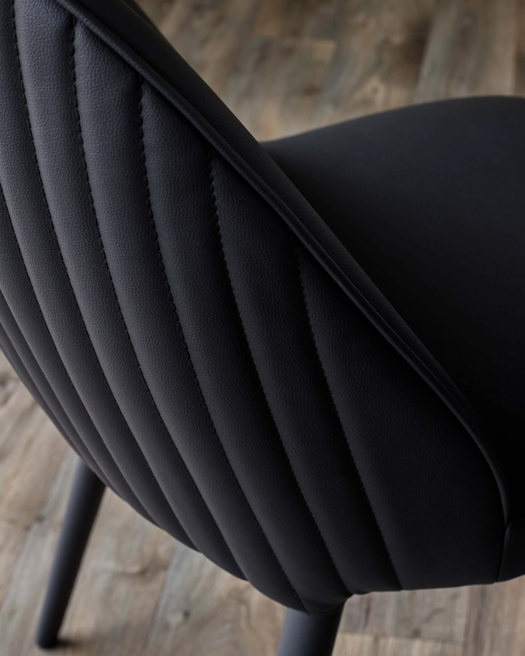 Saylor black faux leather dining chair - Image 6