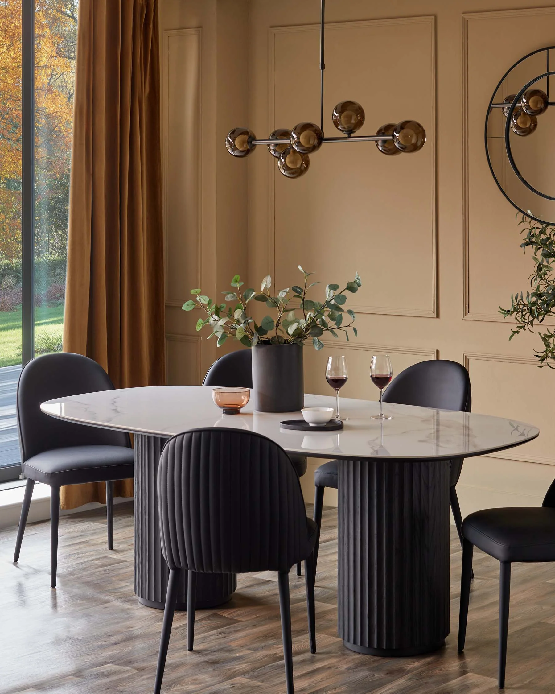 Saylor black faux leather dining chair - Image 7