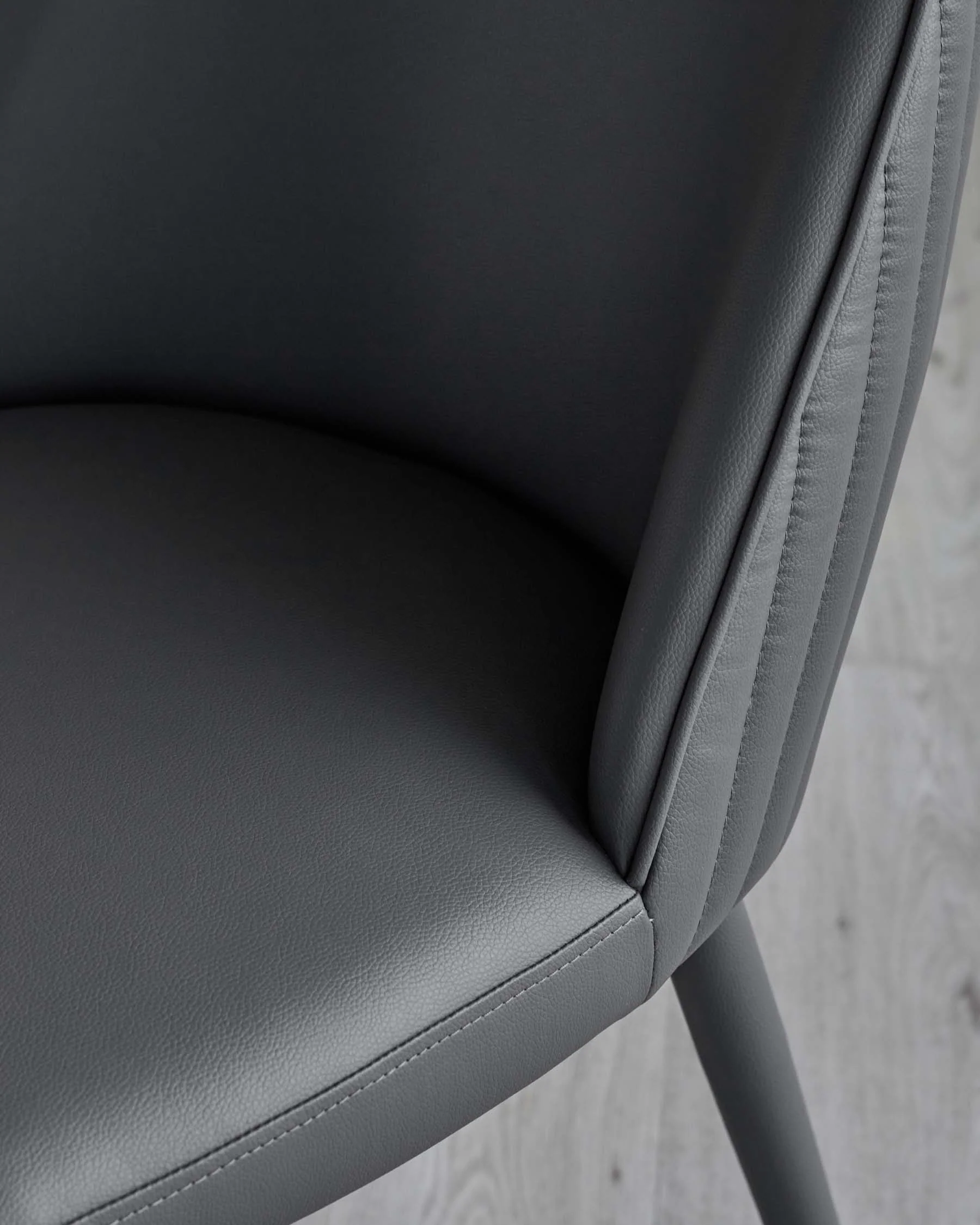 Saylor dark grey faux leather dining chair - Image 8