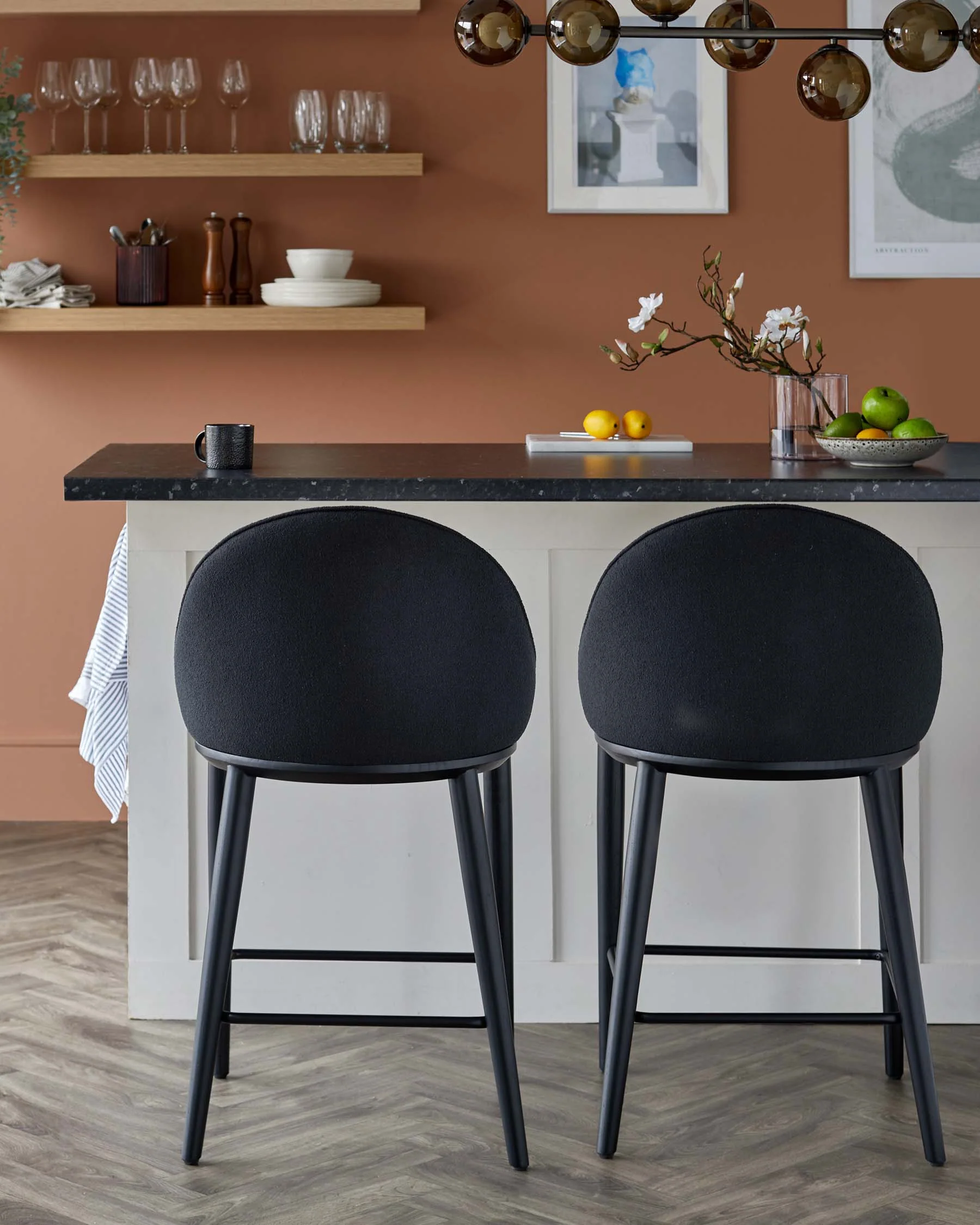 Scarlett black mixed material bar stool - Image 3
