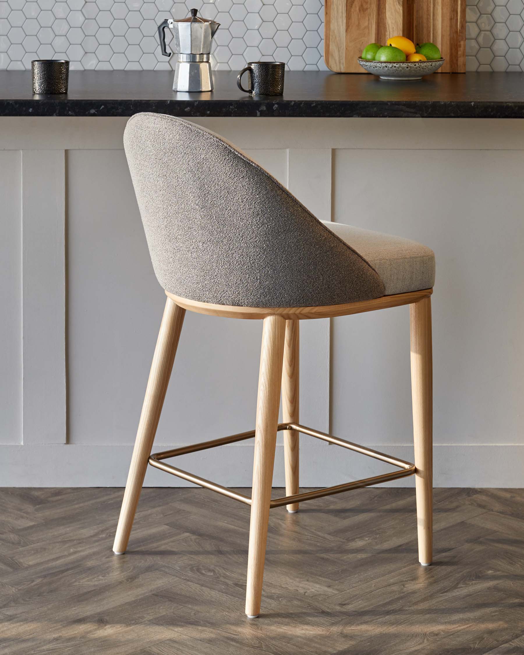 Scarlett natural mixed material bar stool - Image 6