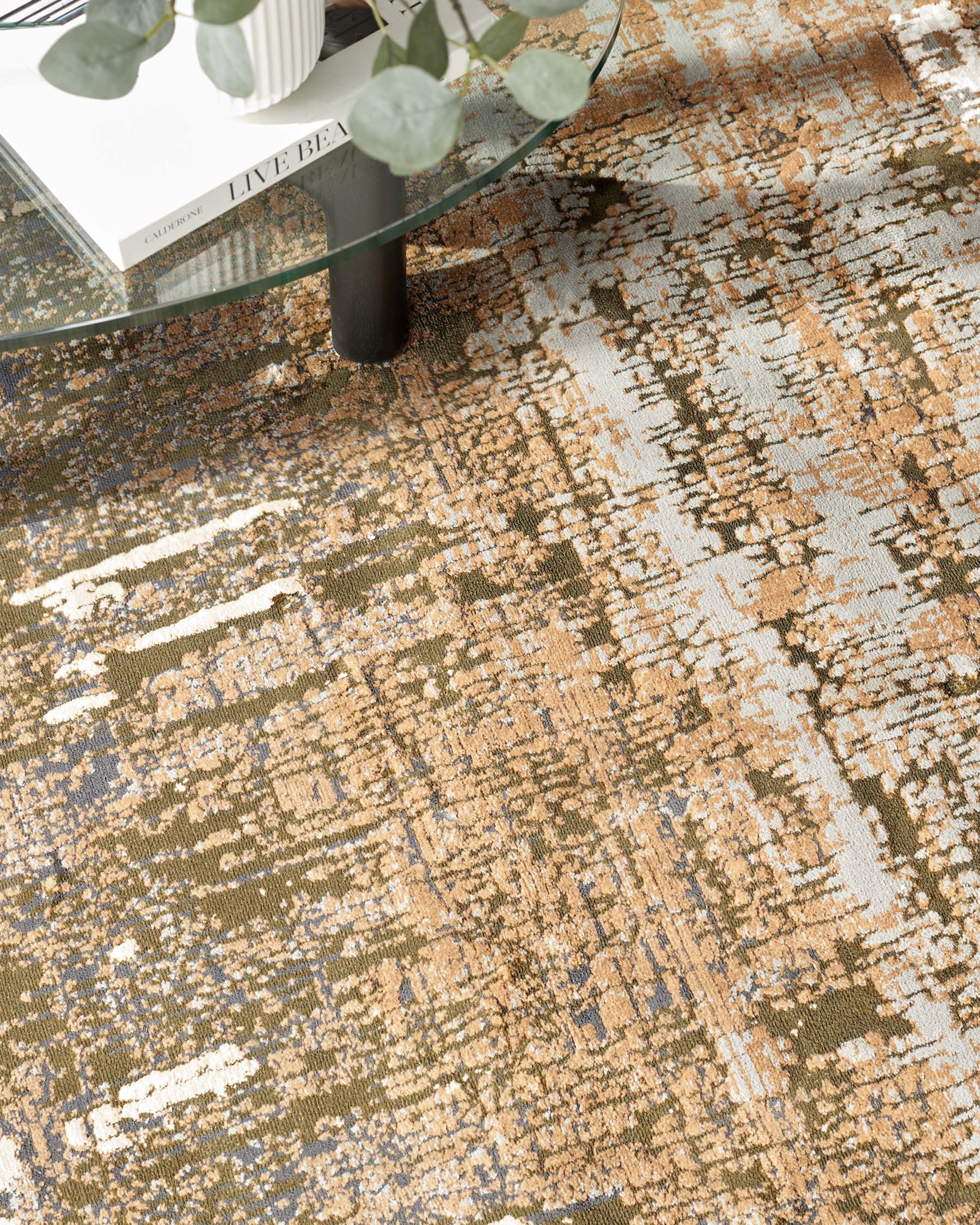 Sepia mixed metallics textured medium rug - Image 3