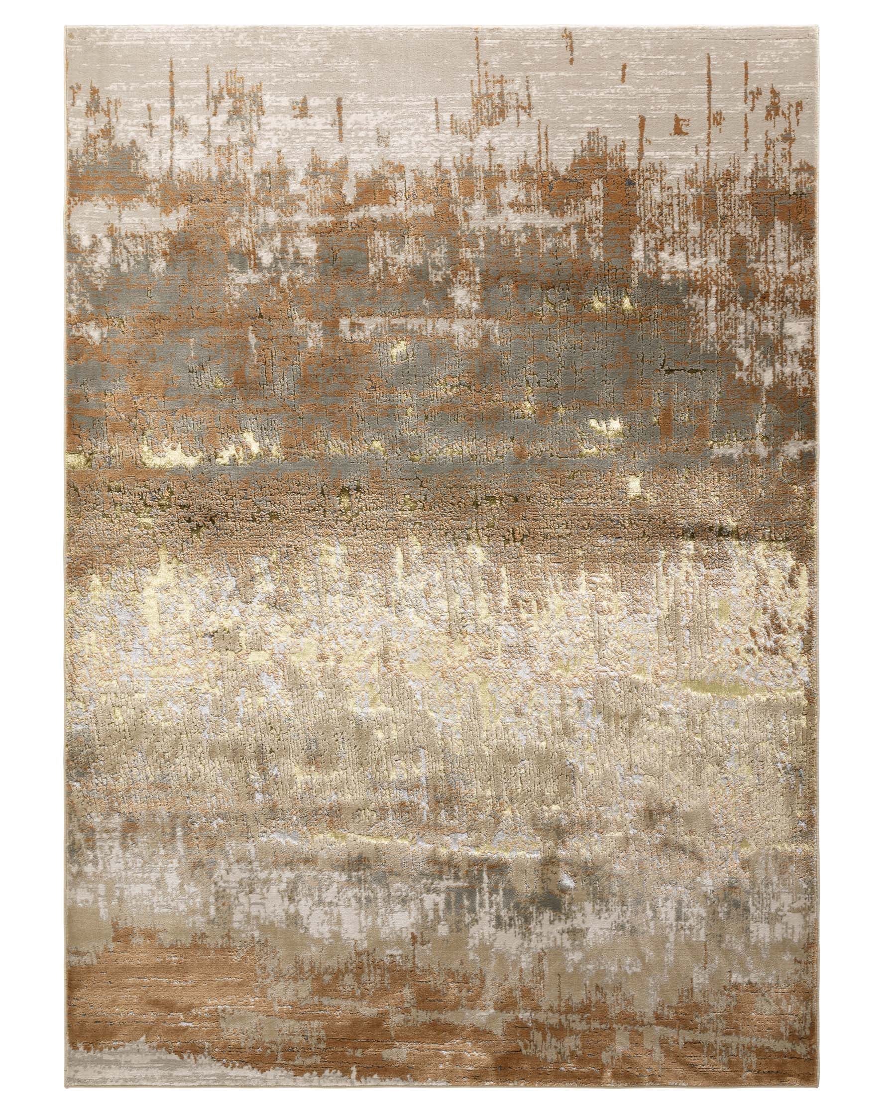 Sepia mixed metallics textured small rug