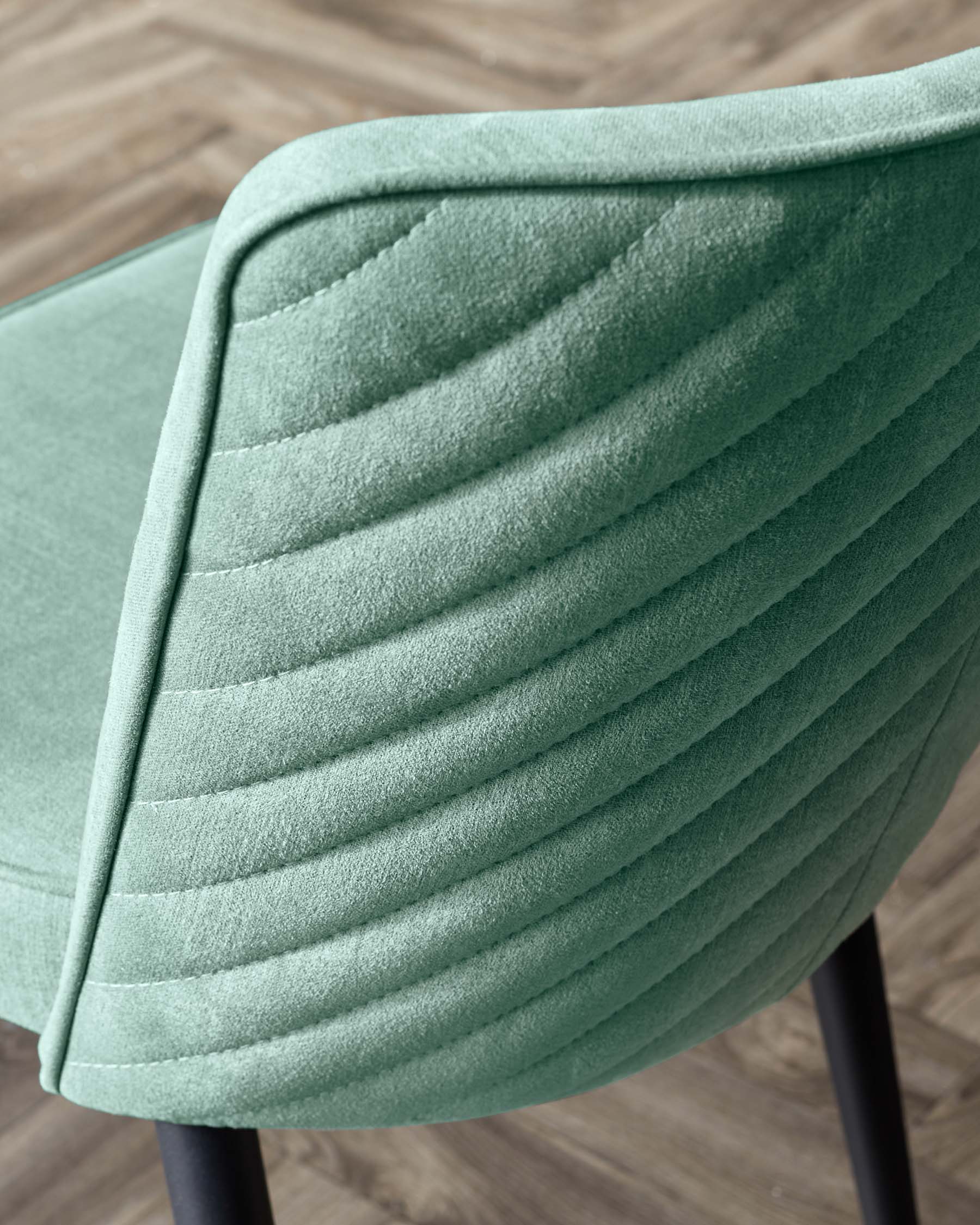 Serena sage green chenille bar stool - Image 4