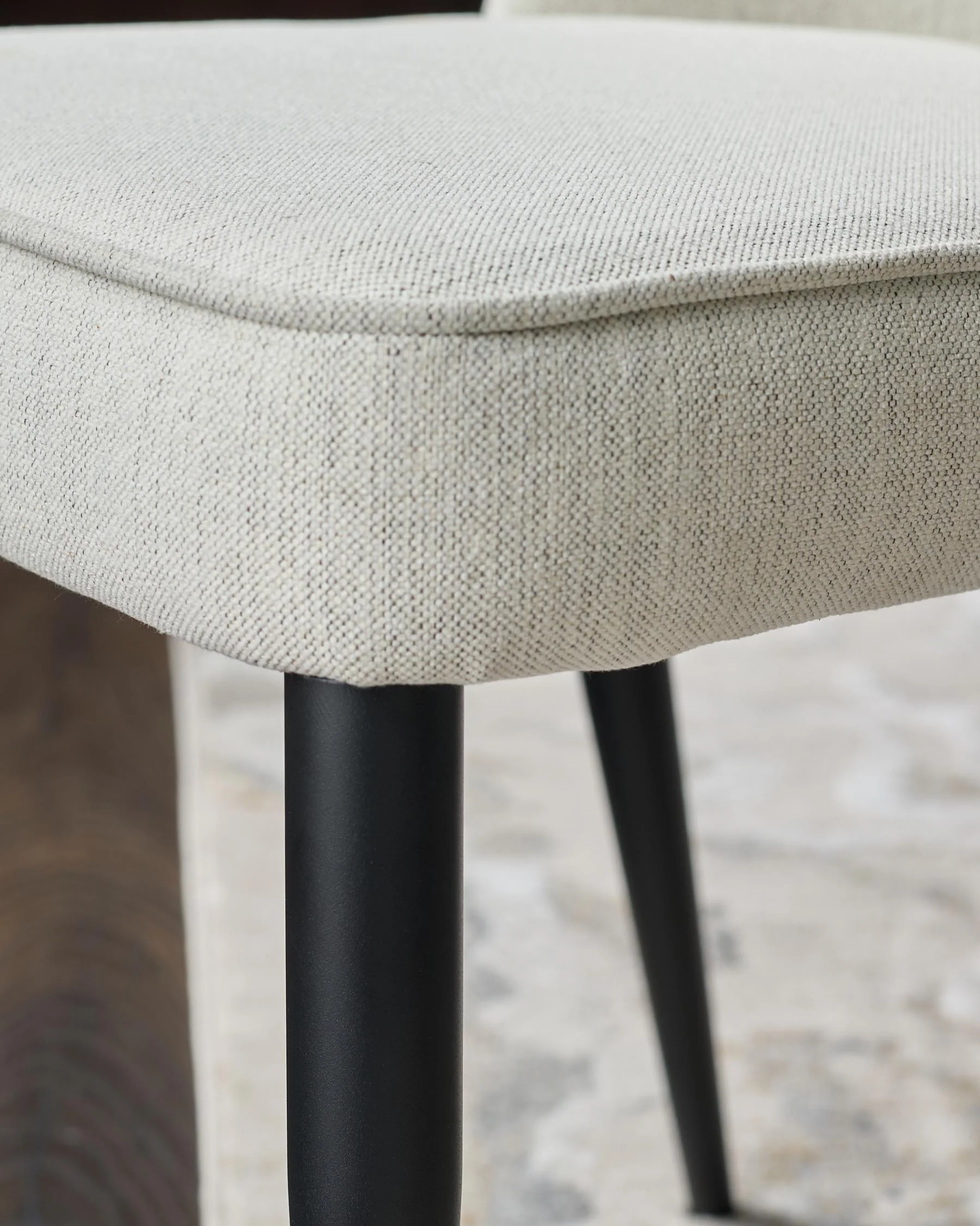 Serena ivory dual tone fabric dining chair - Image 5