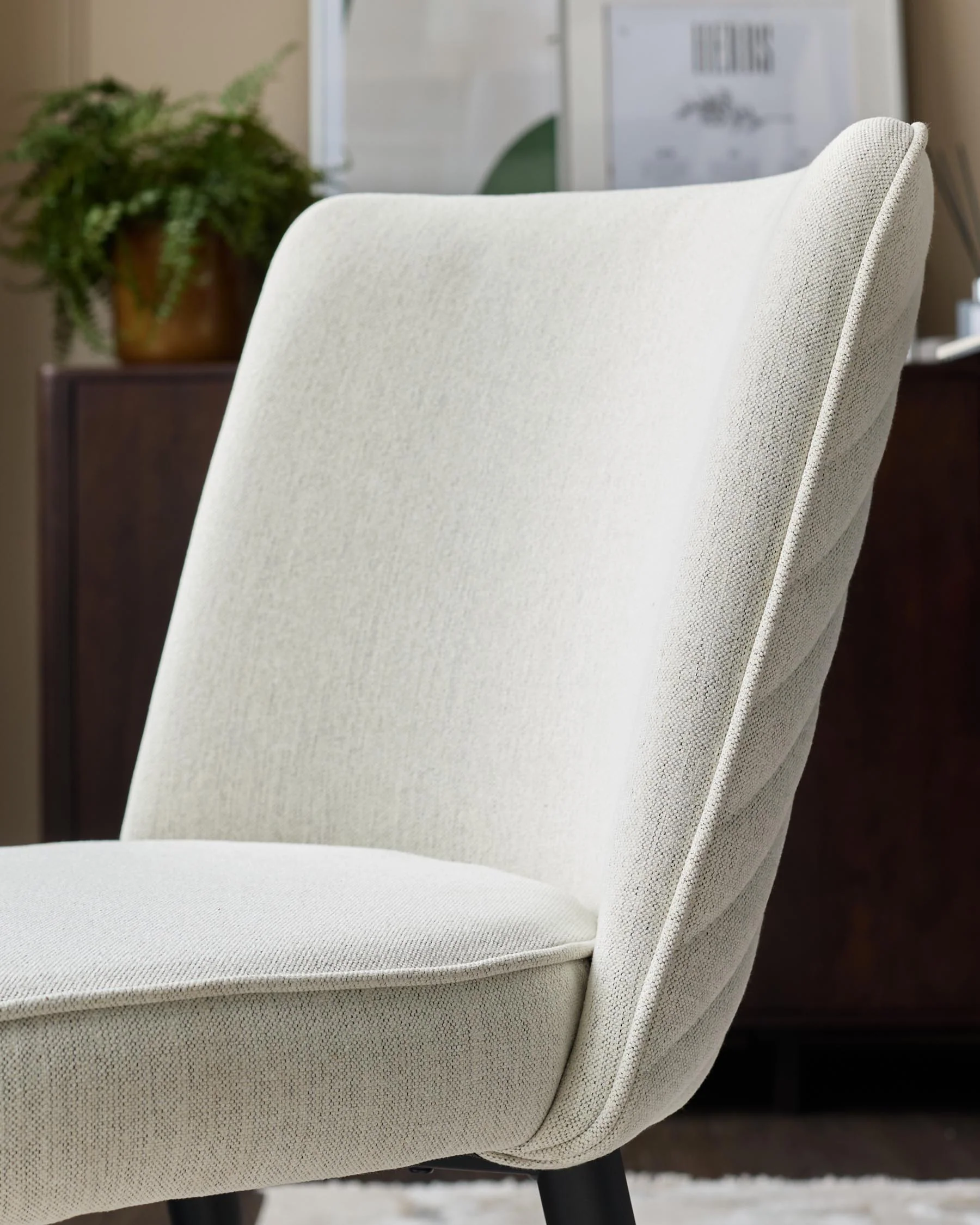 Serena ivory dual tone fabric dining chair - Image 7