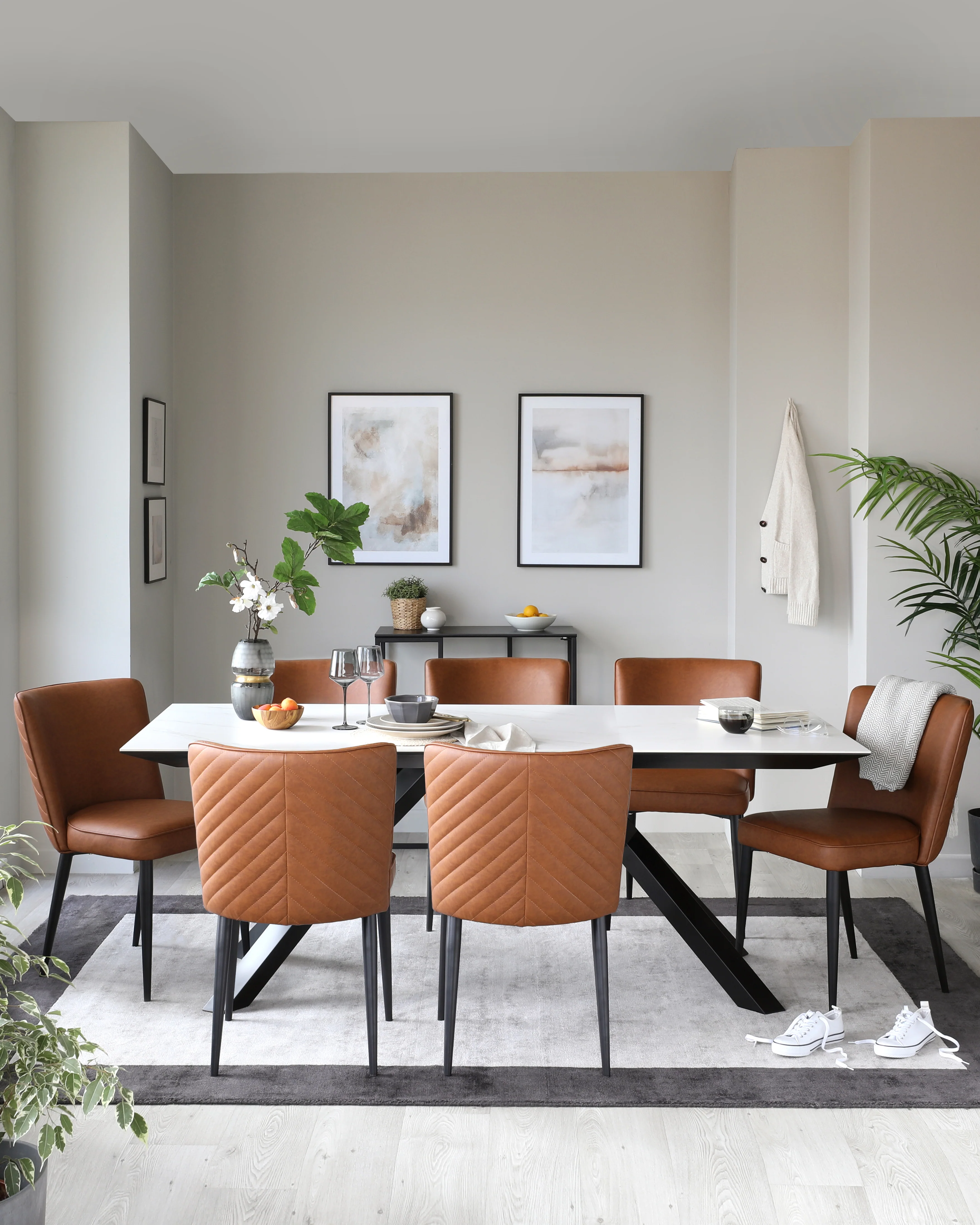 Serena Tan Faux Leather Dining Chair - Image 3
